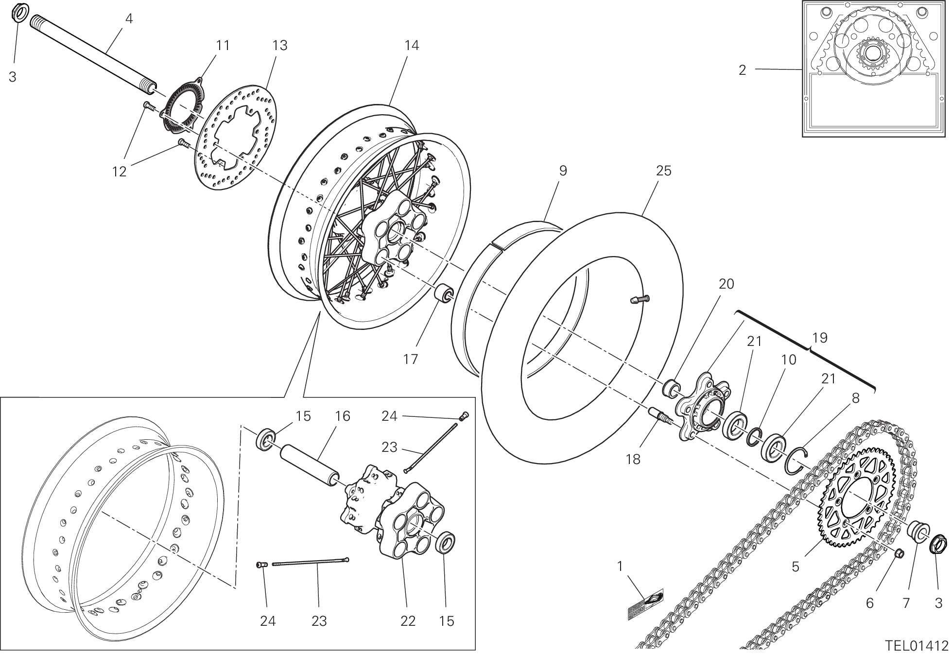 A Roue Arriere Pour Scrambler Cafe Racer Esprit Ducati La