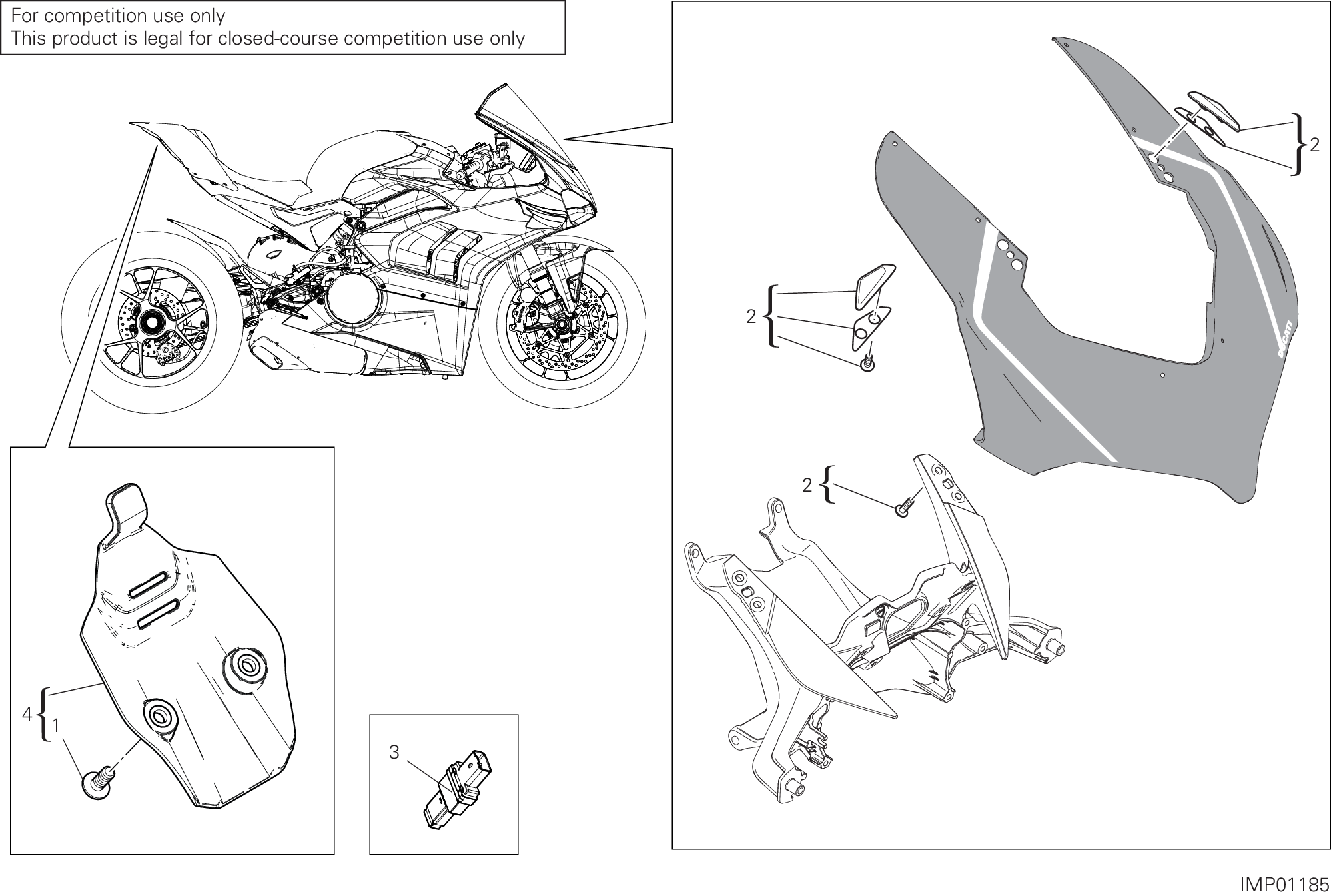 39A ACCESSOIRES POUR SUPERBIKE PANIGALE V4 R 2019