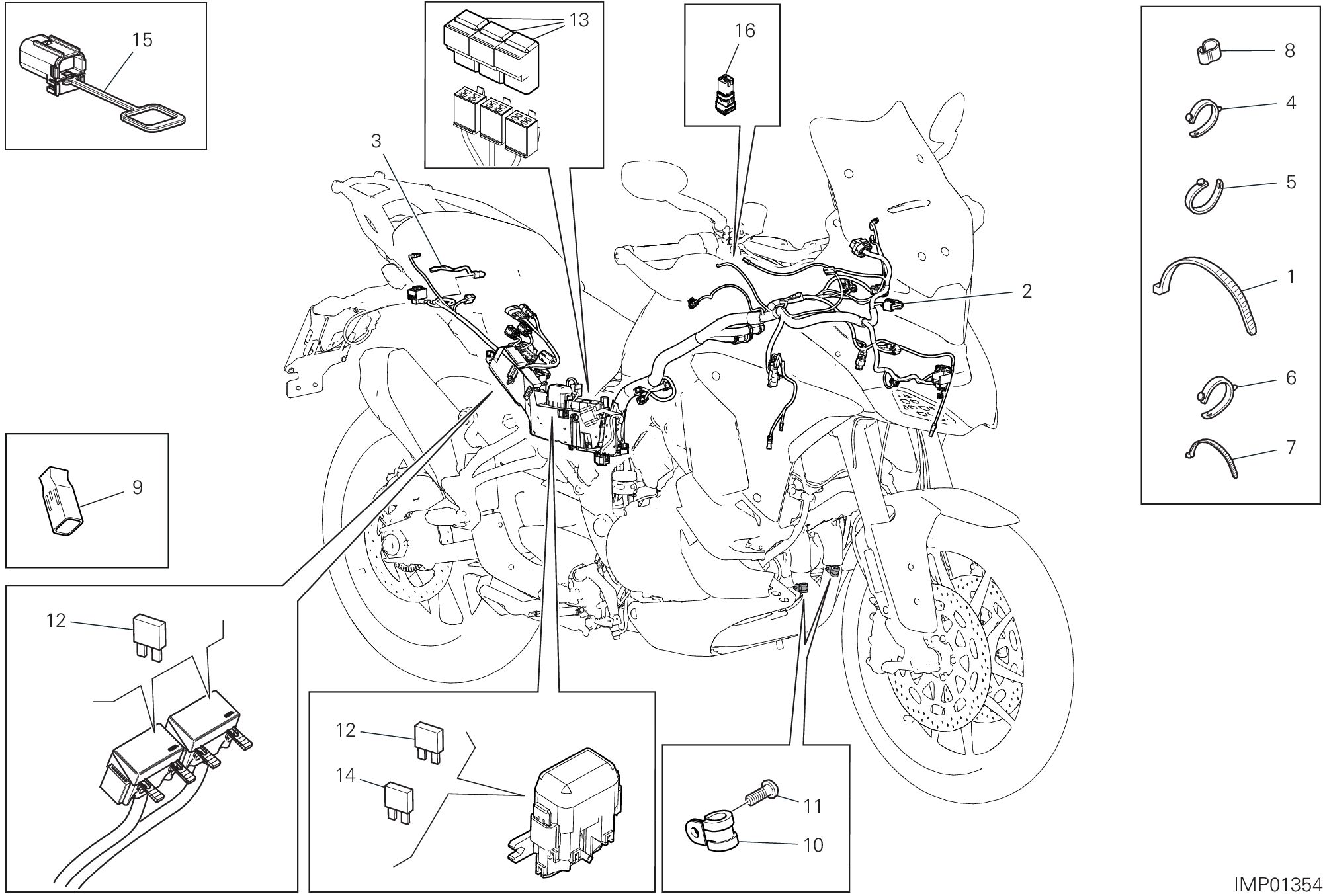 13B CIRCUIT ELECTRIQUE VEHICULE POUR MULTISTRADA V4 PIKES PEAK 2022