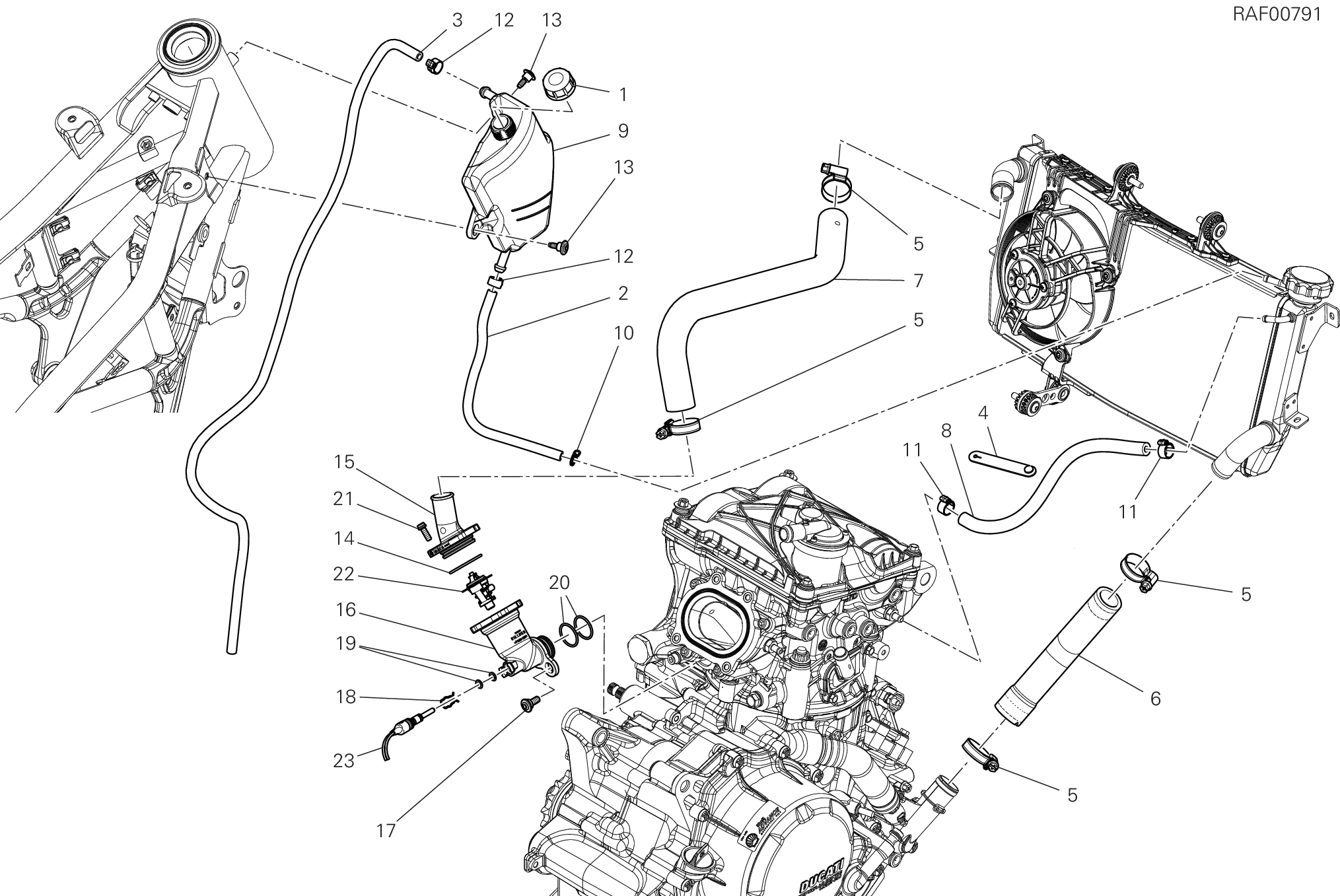 24B CIRCUIT DE REFROIDISSEMENT POUR HYPERMOTARD 698 MONO 2024