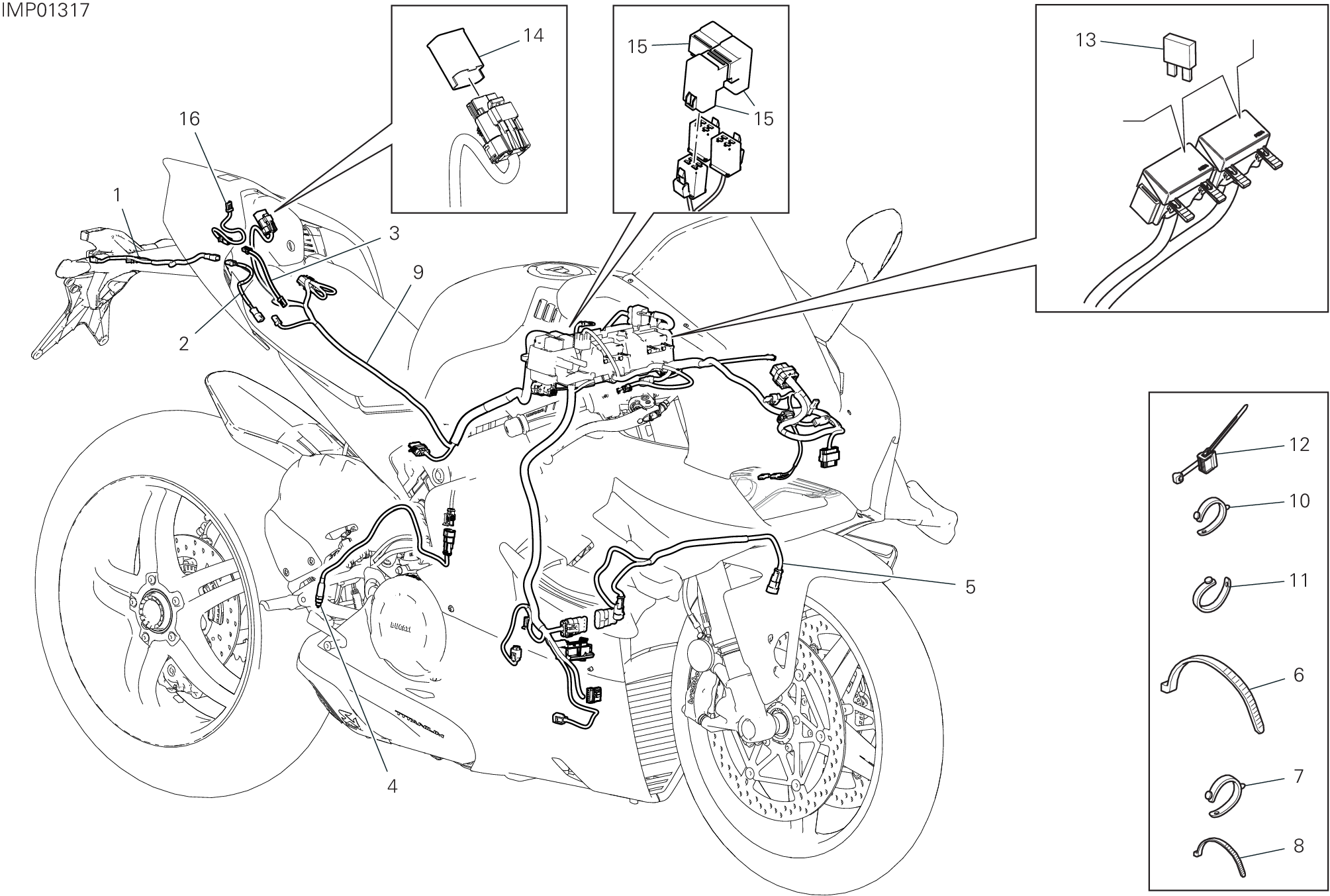 13C CIRCUIT ELECTRIQUE VEHICULE POUR SUPERBIKE SUPERLEGGERA V4 2020