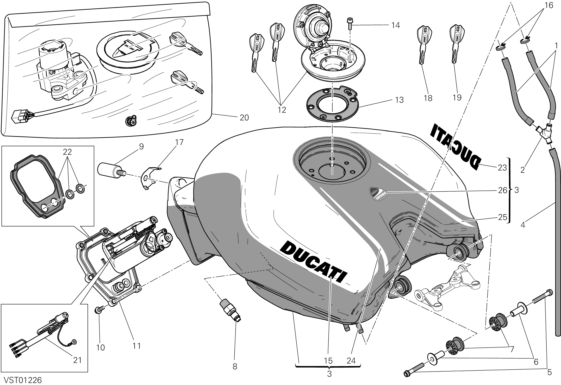 032 RSERVOIR POUR SUPERBIKE 1199 PANIGALE R 2014