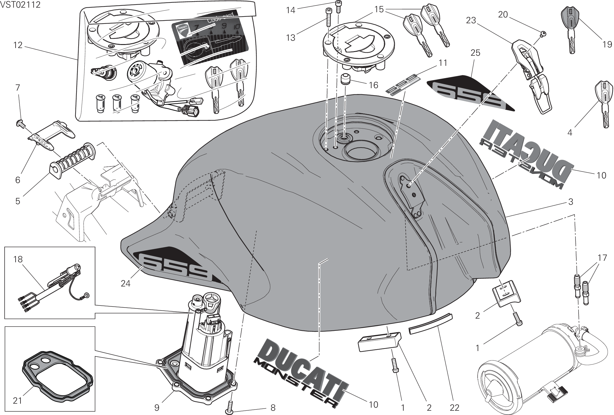 030 RESERVOIR CARBURANT POUR MONSTER 659 AUSTRALIA 2020