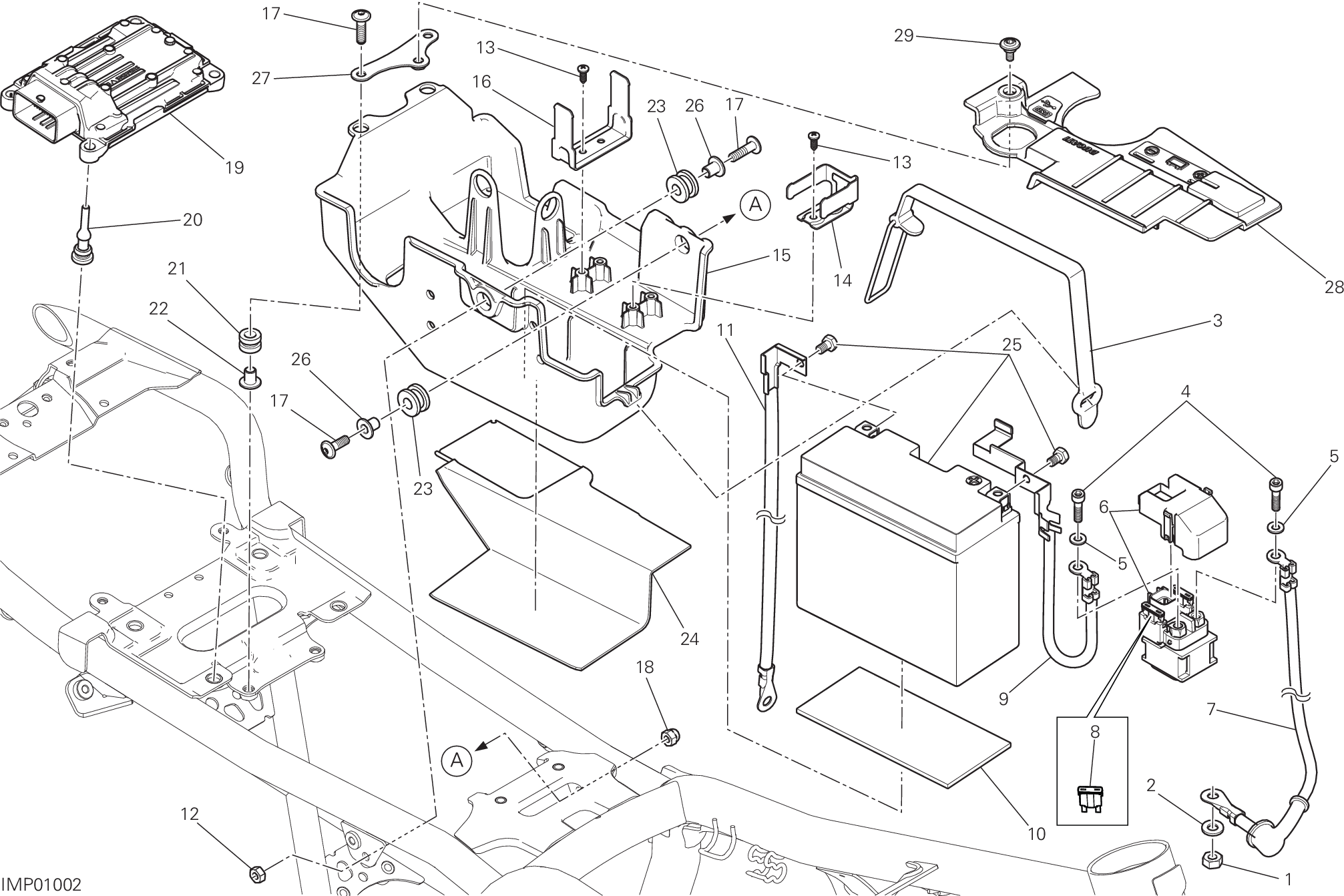 018 SUPPORT BATTERIE POUR SCRAMBLER SIXTY2 2017