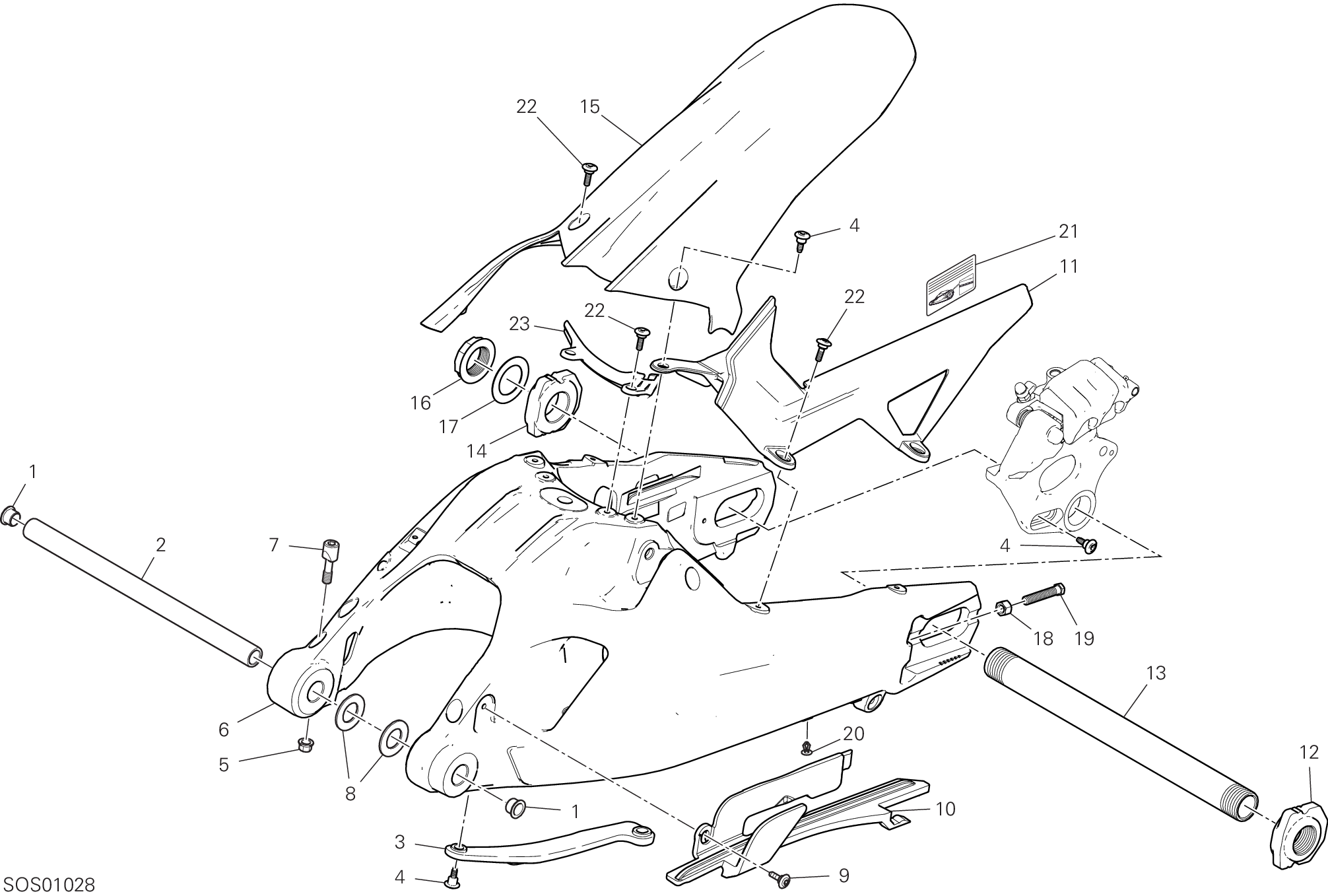 28A BRAS OSCILLANT POUR MULTISTRADA V2 S 2024