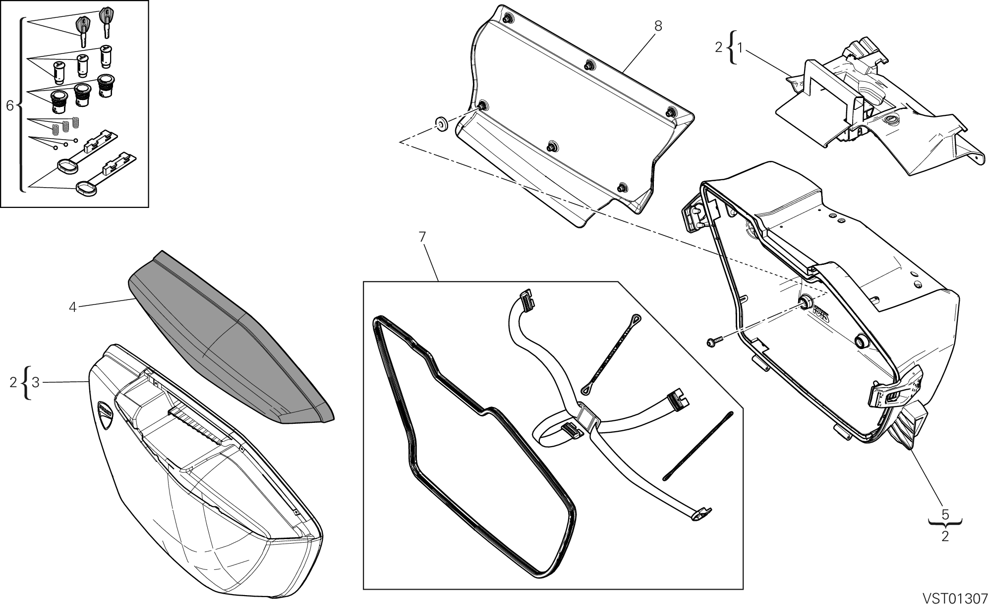 35B TROUSSE DROITE POUR MULTISTRADA 1200 S TOURING D AIR 2014