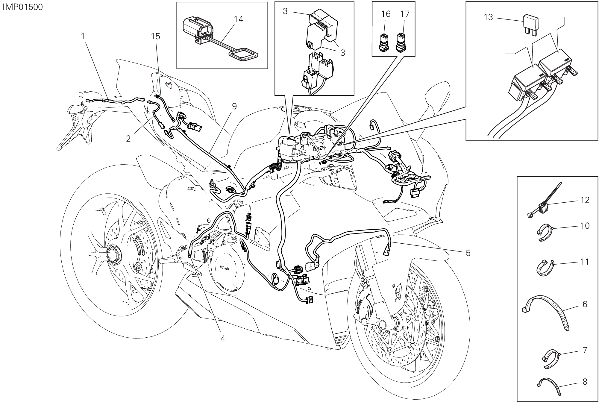 13C CIRCUIT ELECTRIQUE VEHICULE POUR SUPERBIKE PANIGALE V4 2021