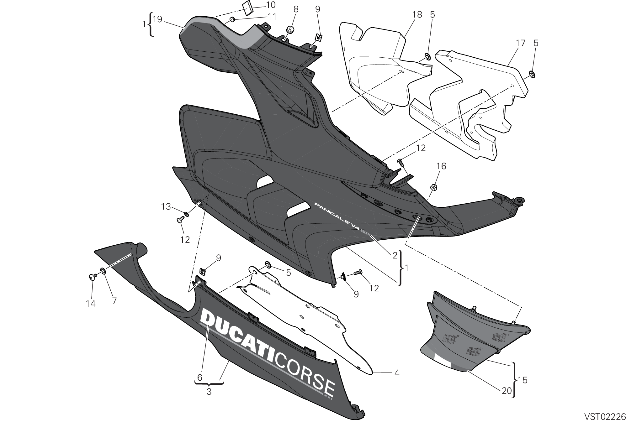 37B CARENE DROITE POUR SUPERBIKE PANIGALE V4 SP 2021