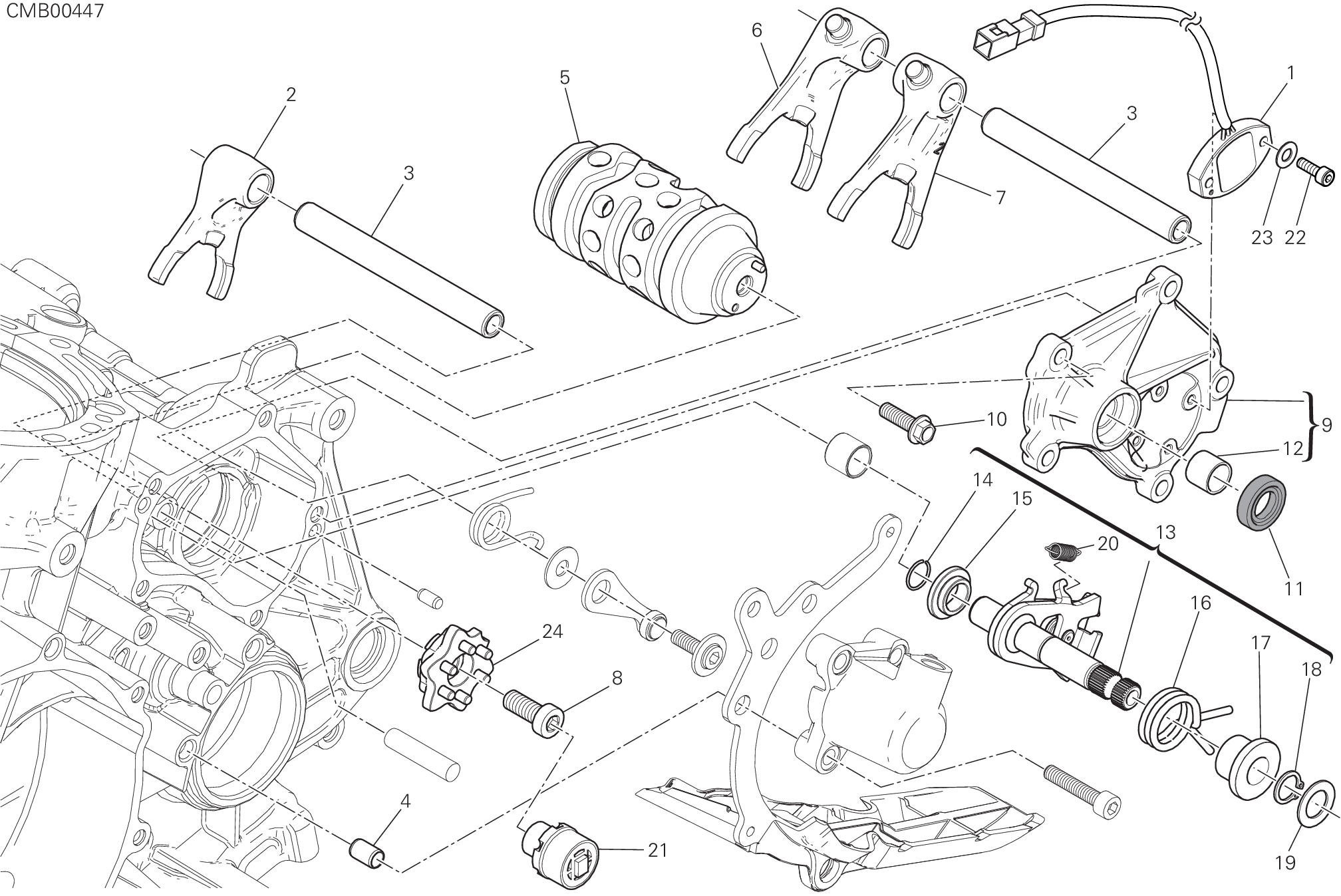 002 SELECTEUR DE VITESSES POUR SUPERBIKE PANIGALE R 2016