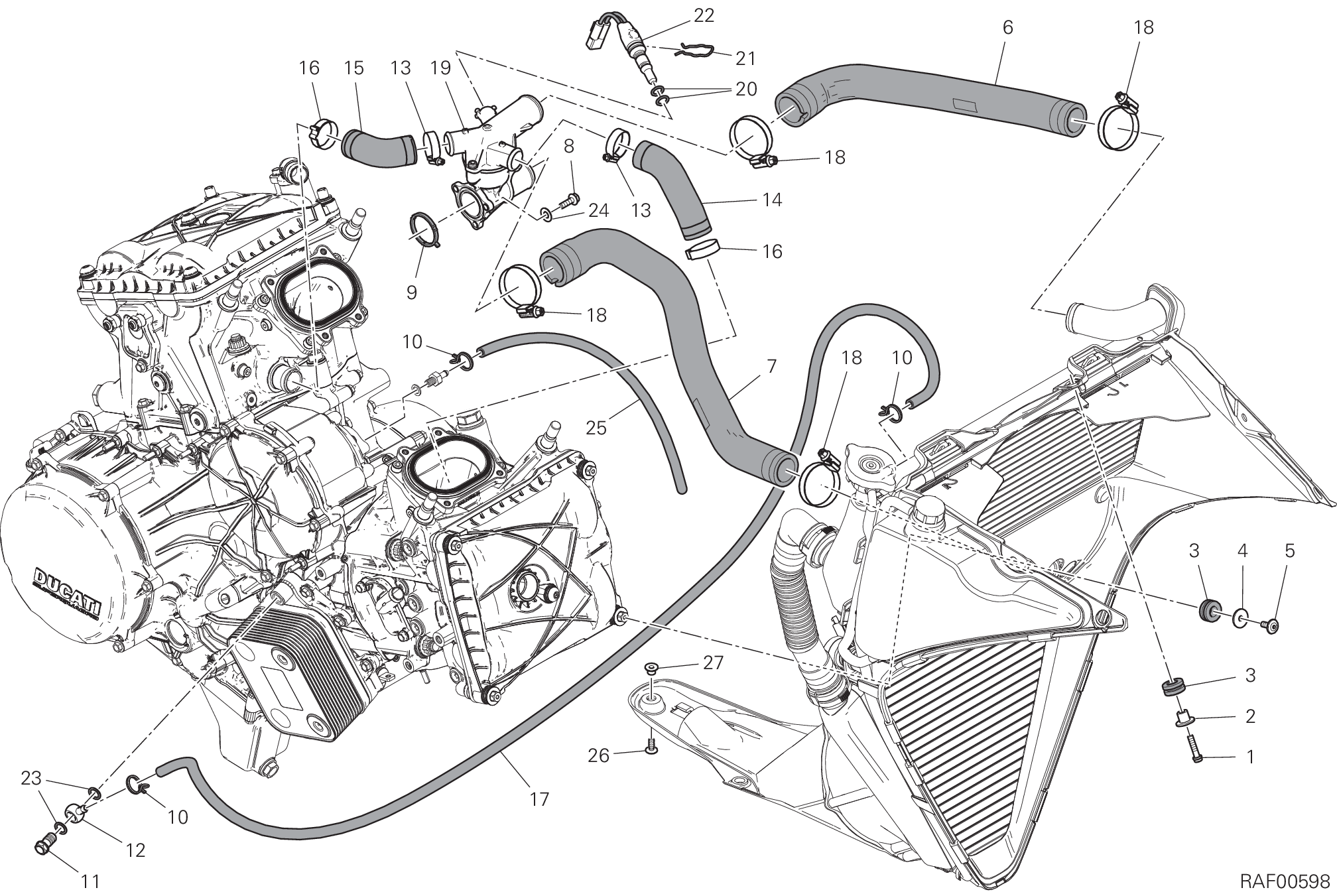 031 CIRCUITO DI RAFFREDDAMENTO POUR SUPERBIKE 1299 SUPERLEGGERA 2017