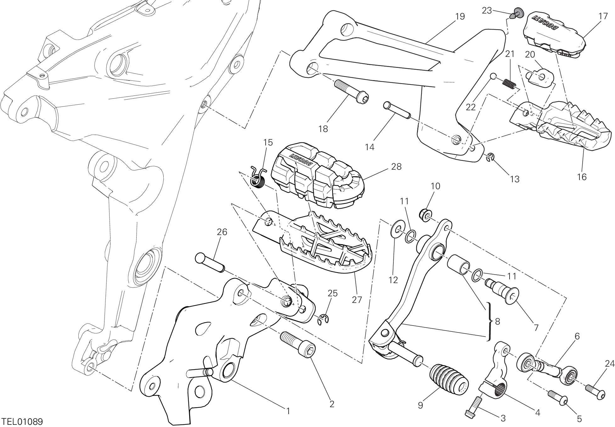 C Repose Pied Gauche Pour Multistrada Enduro Touring Esprit