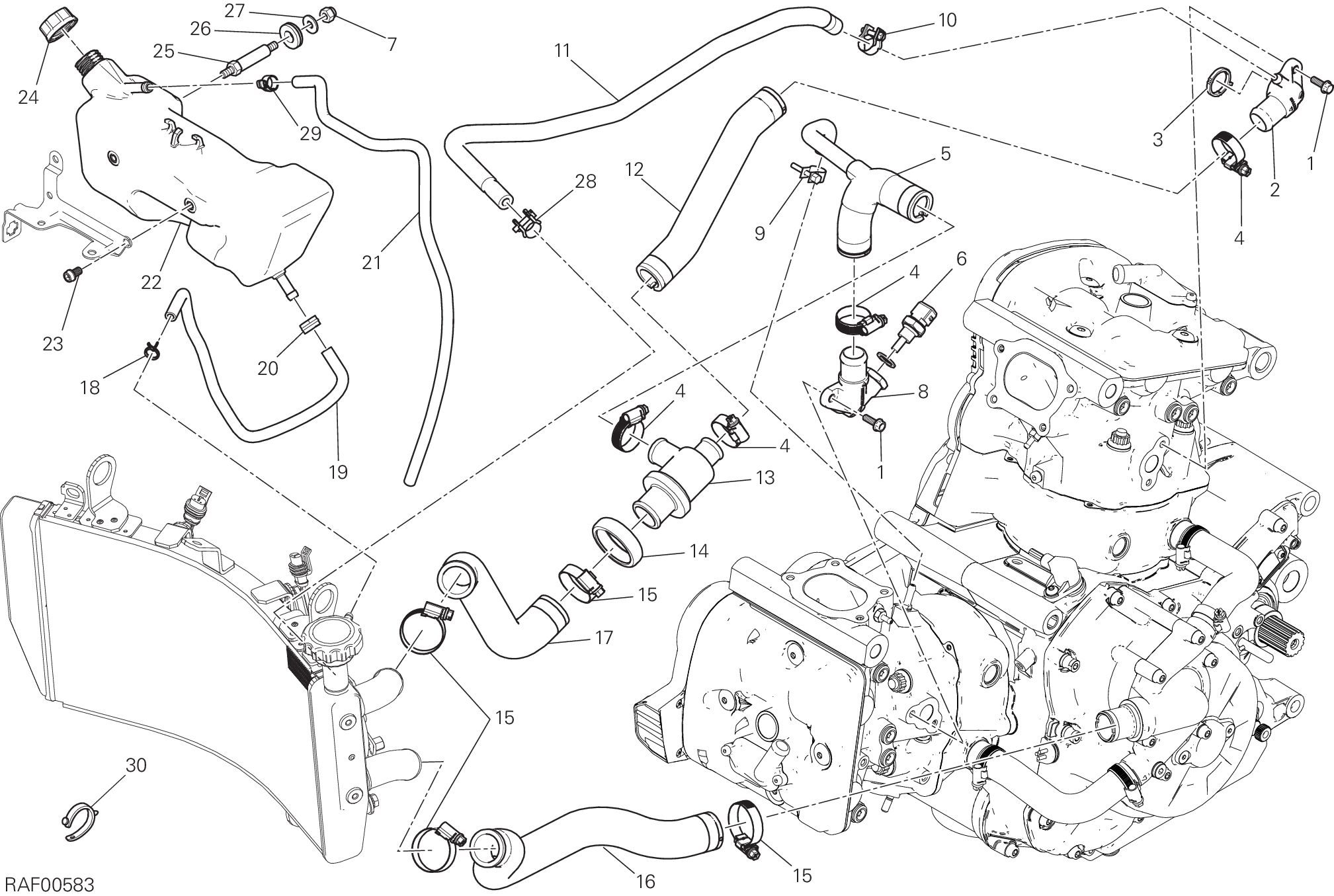 031 CIRCUITO DI RAFFREDDAMENTO POUR MONSTER 1200 2020