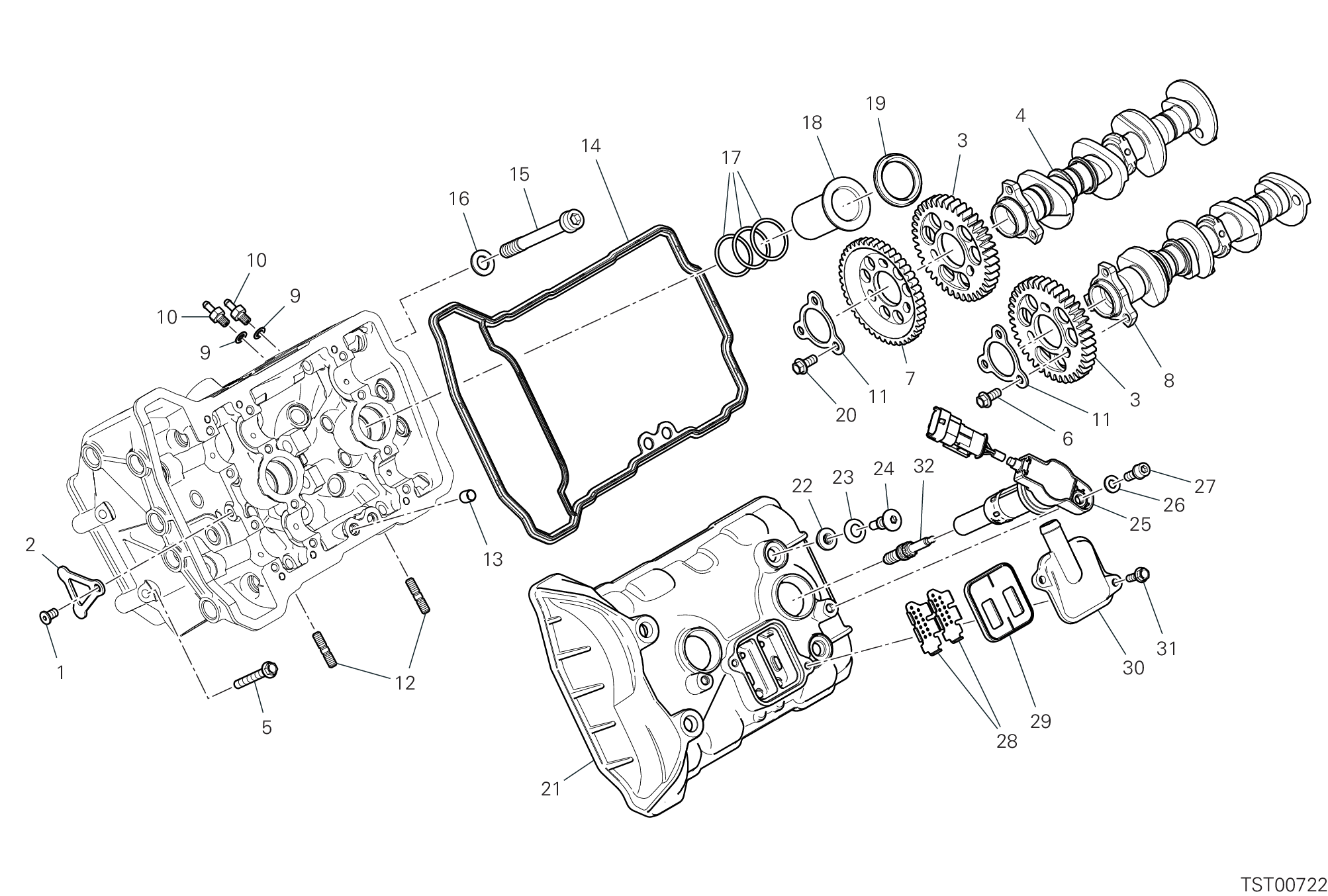 12A CULASSE AVANT  DISTRIBUTION POUR MULTISTRADA V4 RS 2024