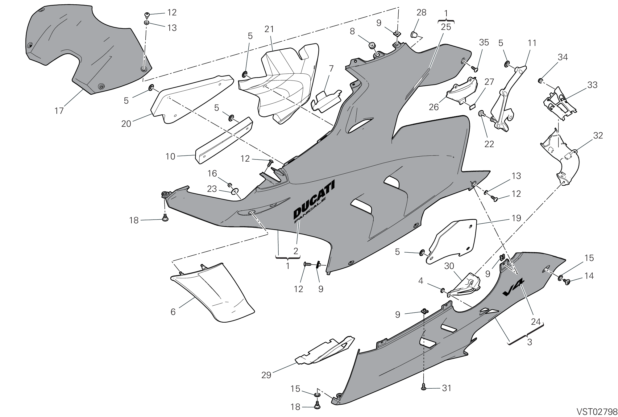 37C CARENE GAUCHE POUR SUPERBIKE PANIGALE V4 2024