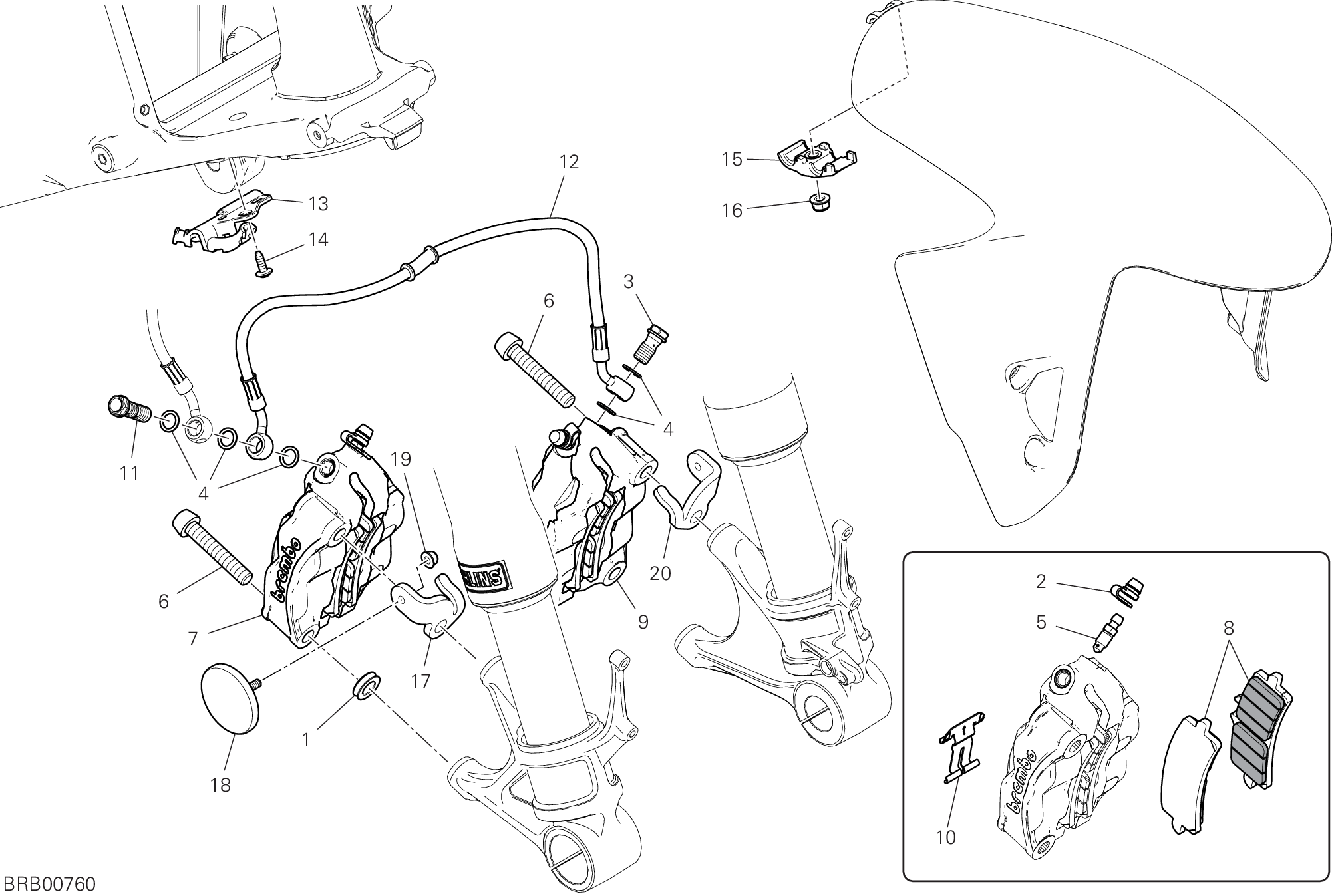 20B SYSTEME DE FREIN AVANT POUR SUPERBIKE PANIGALE V4 R 2024