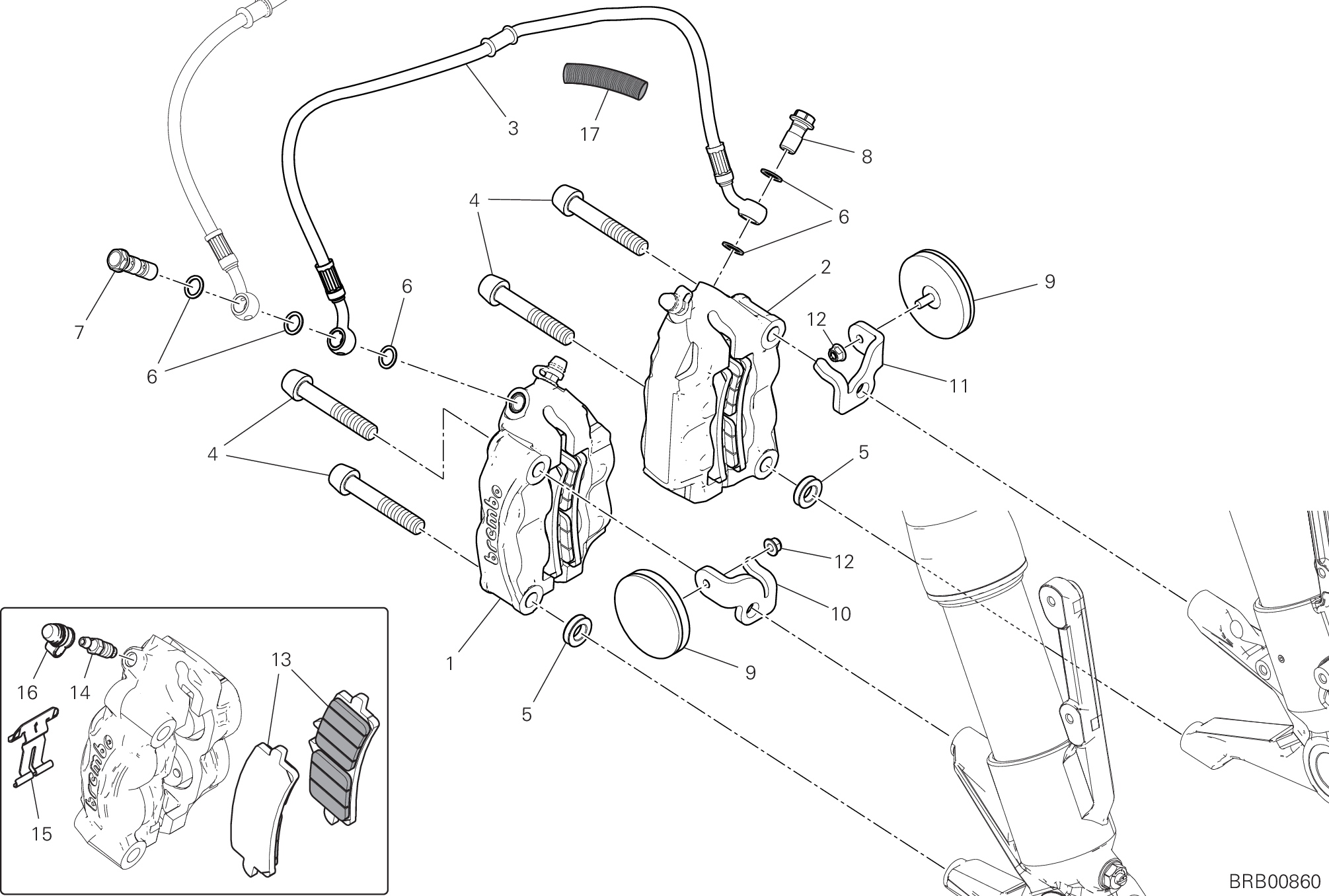 19B SYSTEME DE FREIN AVANT POUR DIAVEL V4 2024