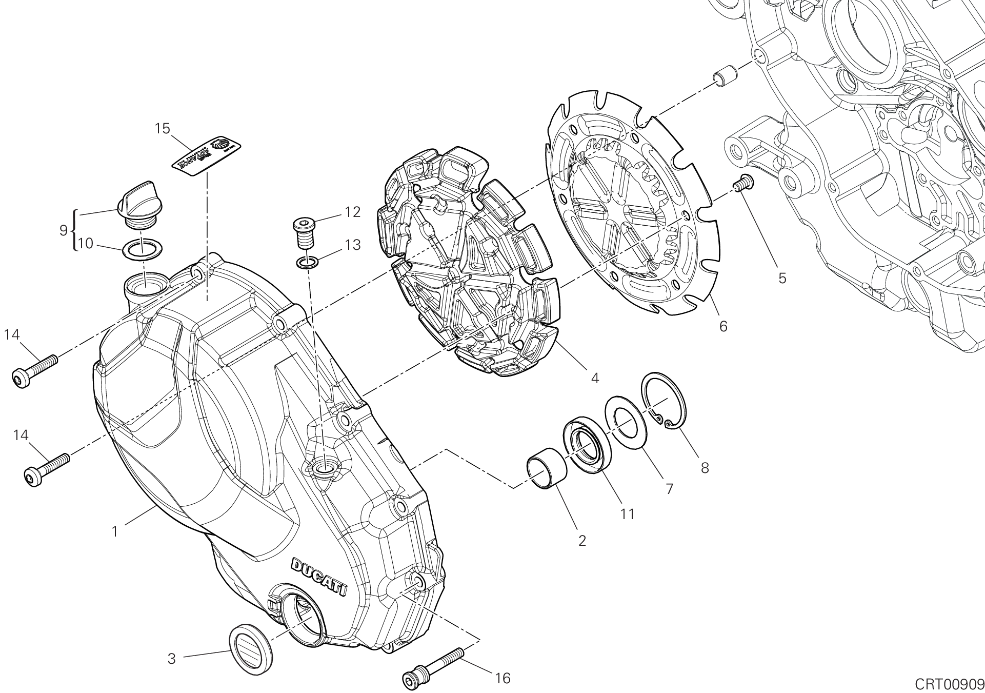 005 COUVERCLE EMBRAYAGE POUR MULTISTRADA V2 2024