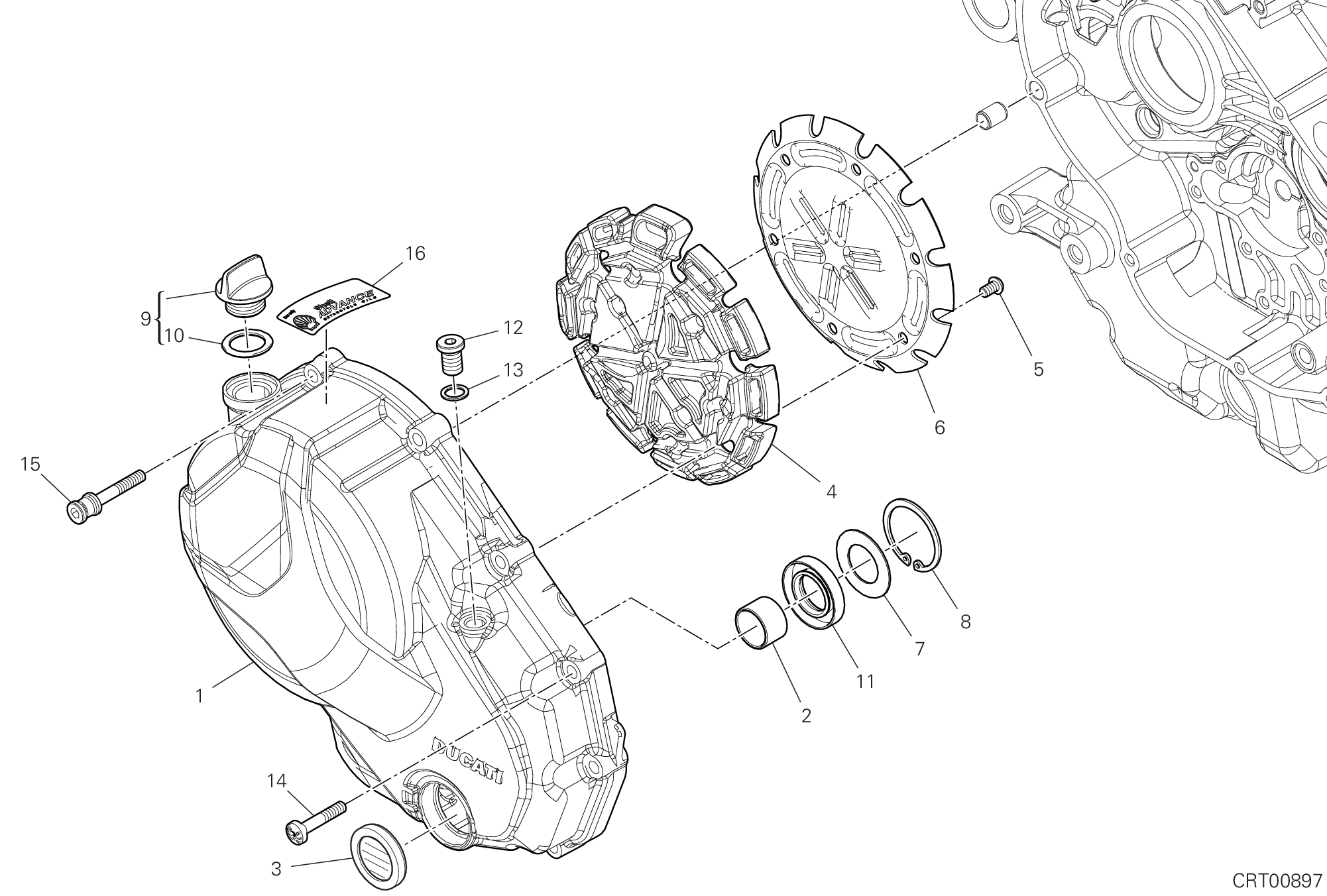 04A COUVERCLE EMBRAYAGE POUR DESERT X 2024