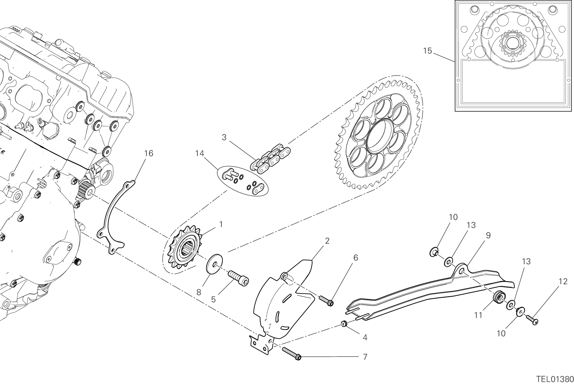 17A PIGNON  CHAINE POUR SUPERBIKE PANIGALE V4 SP 2021