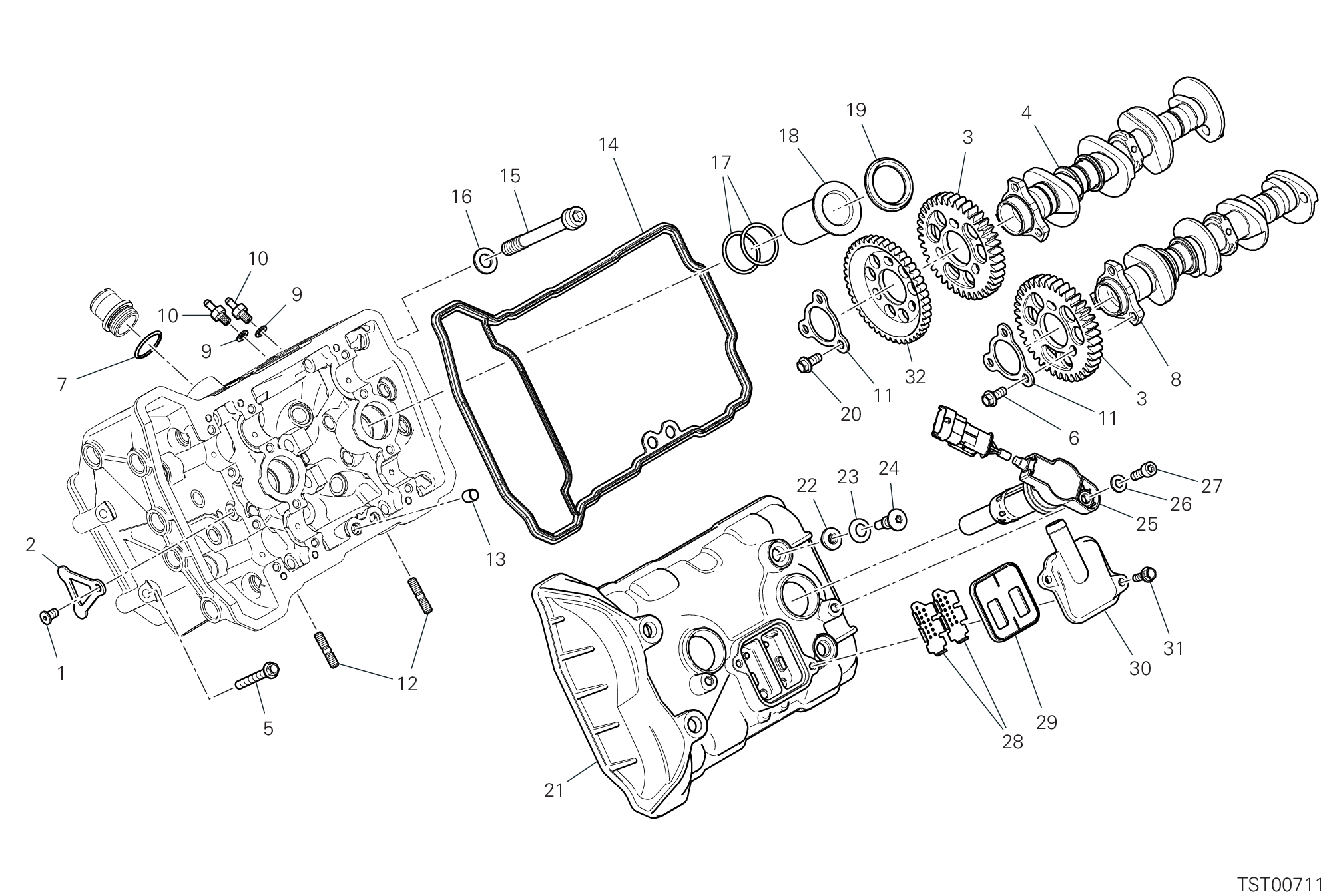 12A CULASSE AVANT  DISTRIBUTION POUR SUPERBIKE PANIGALE V4 R 2024