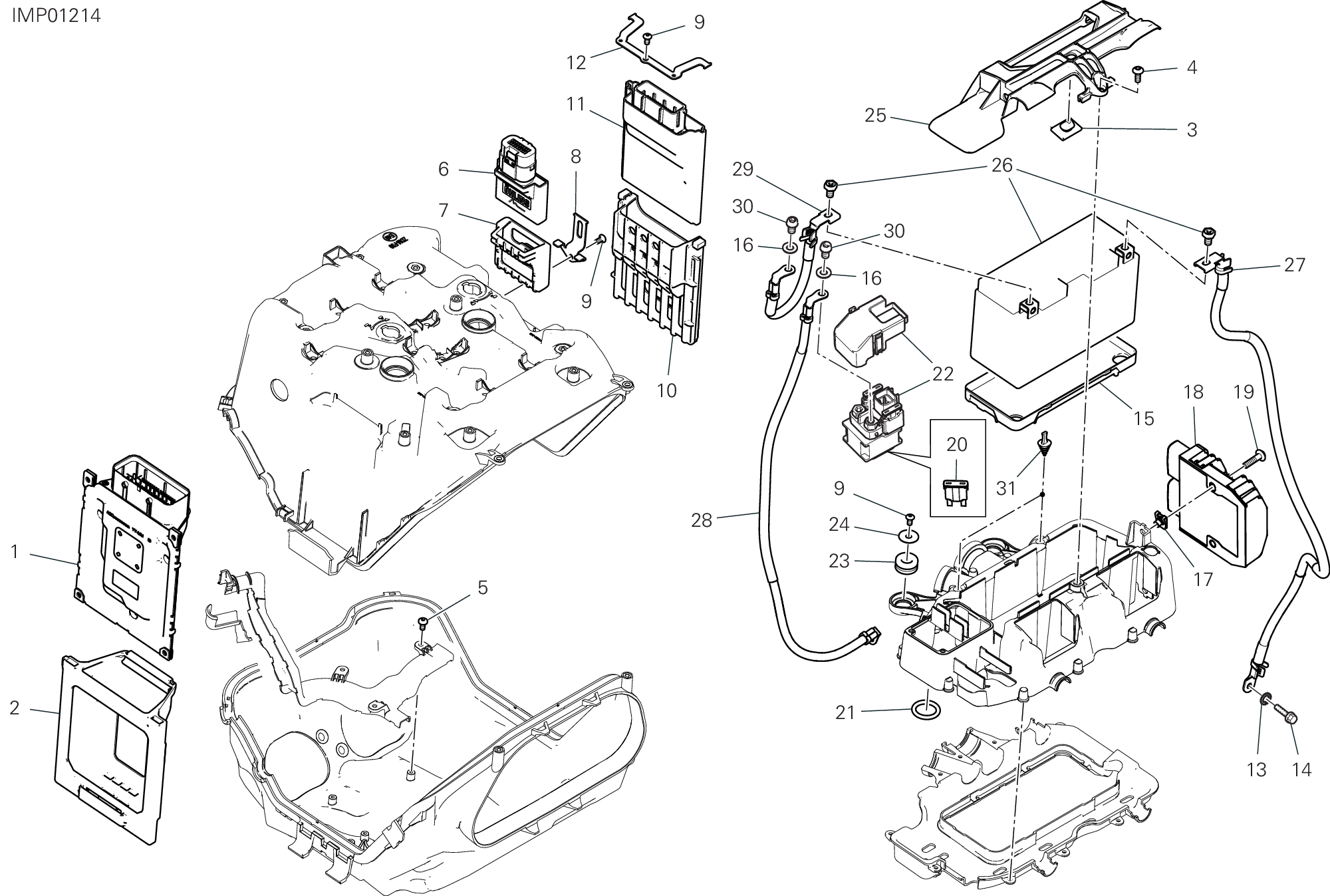 13D SUPPORT BATTERIE POUR SUPERBIKE PANIGALE V4 SP2 30 ANNIVERSARIO 2024