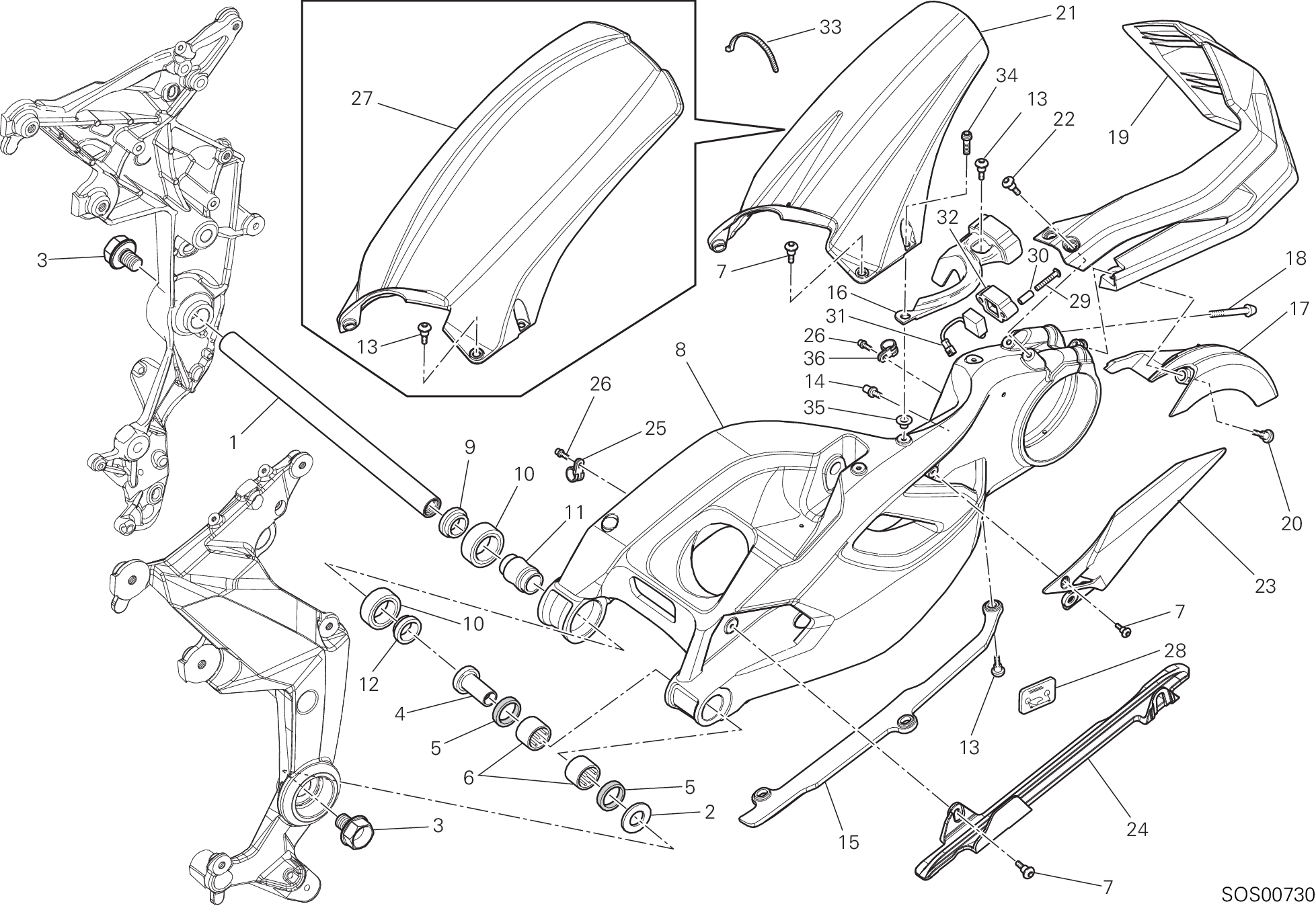 28A BRAS OSCILLANT POUR MULTISTRADA 1200 S TOURING D-AIR 2014