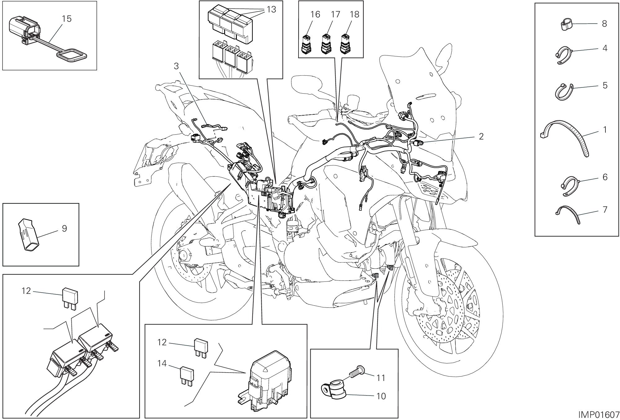 13B CIRCUIT ELECTRIQUE VEHICULE POUR MULTISTRADA V4 2023