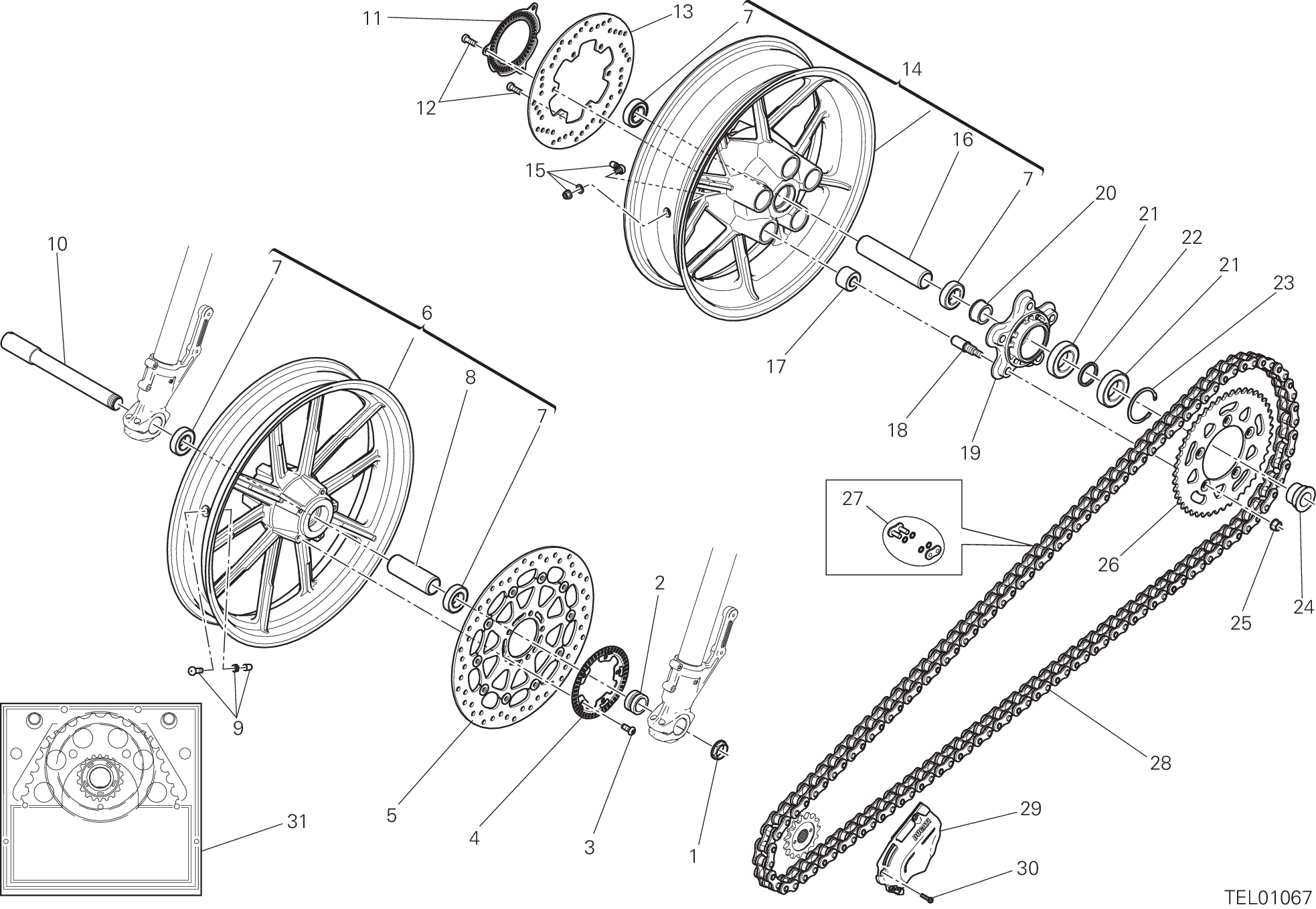 026 RUOTA ANTERIORE E POSTERIORE POUR SCRAMBLER CAFE RACER 2018