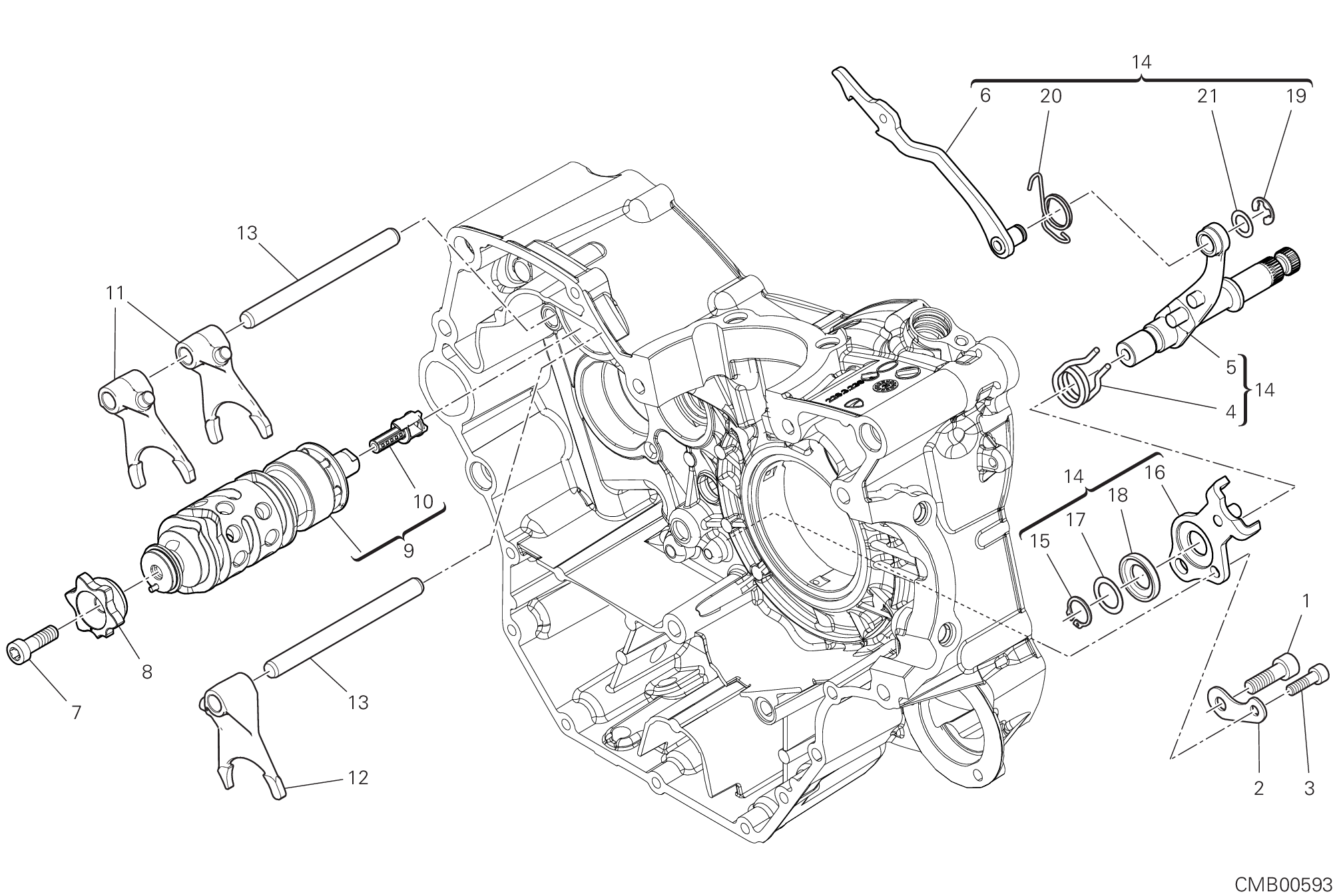 02A TAMBOUR CHANGEMENT VITESSE FOURCHETTE POUR SCRAMBLER FULL THROTTLE 2G 2023