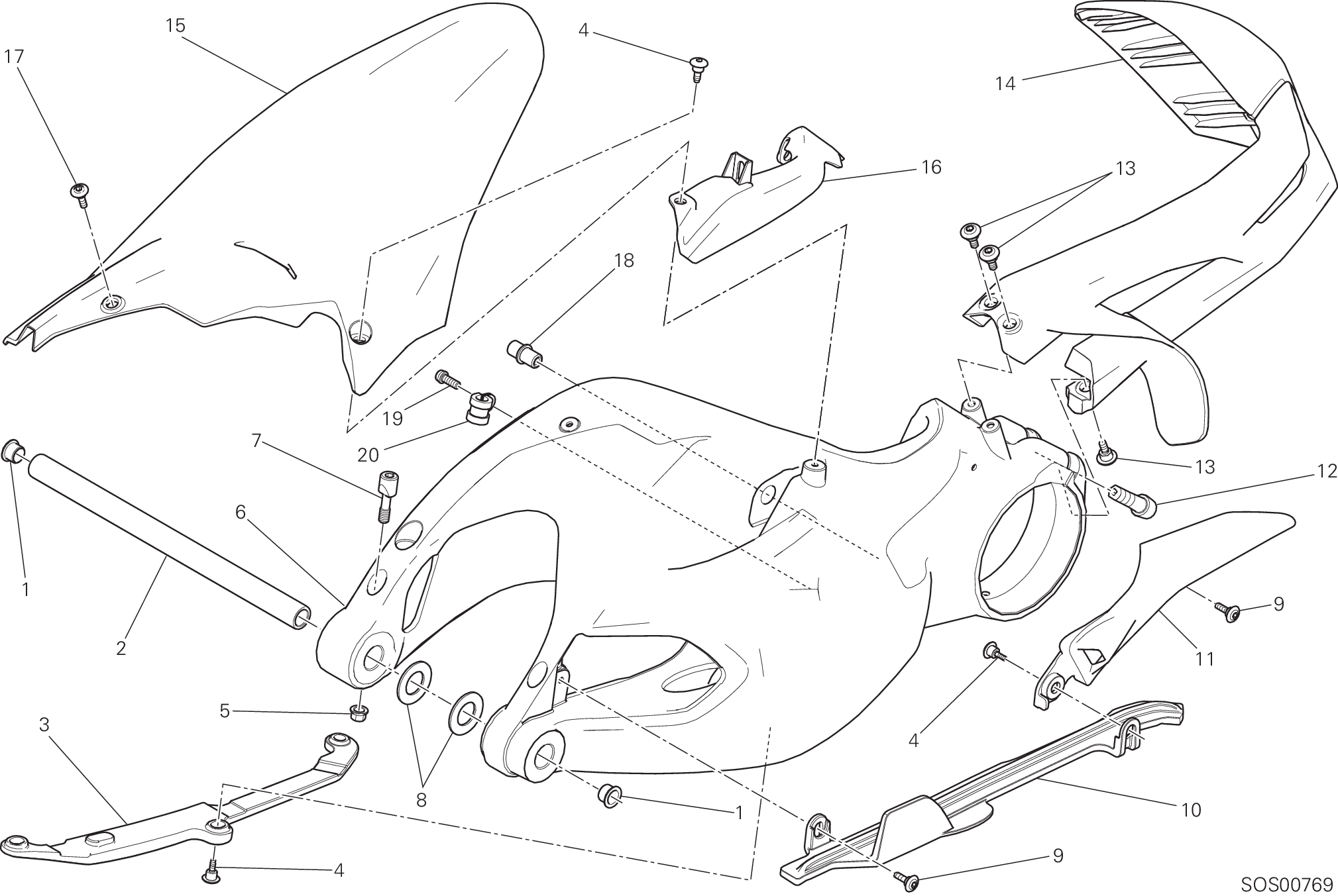 28A BRAS OSCILLANT POUR MULTISTRADA 1200 ABS 2015