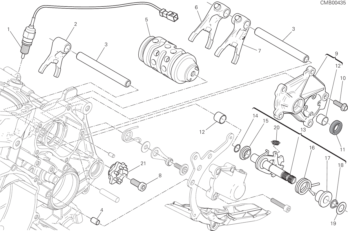 002 SELECTEUR DE VITESSES POUR SUPERBIKE 899 PANIGALE ABS 2015