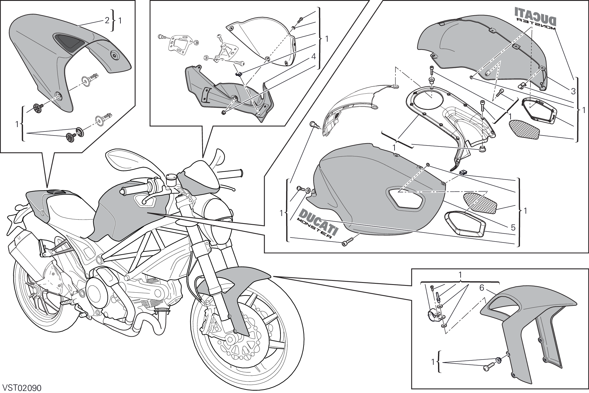 042 KIT ART POUR MONSTER 1100 EVO ABS 2013