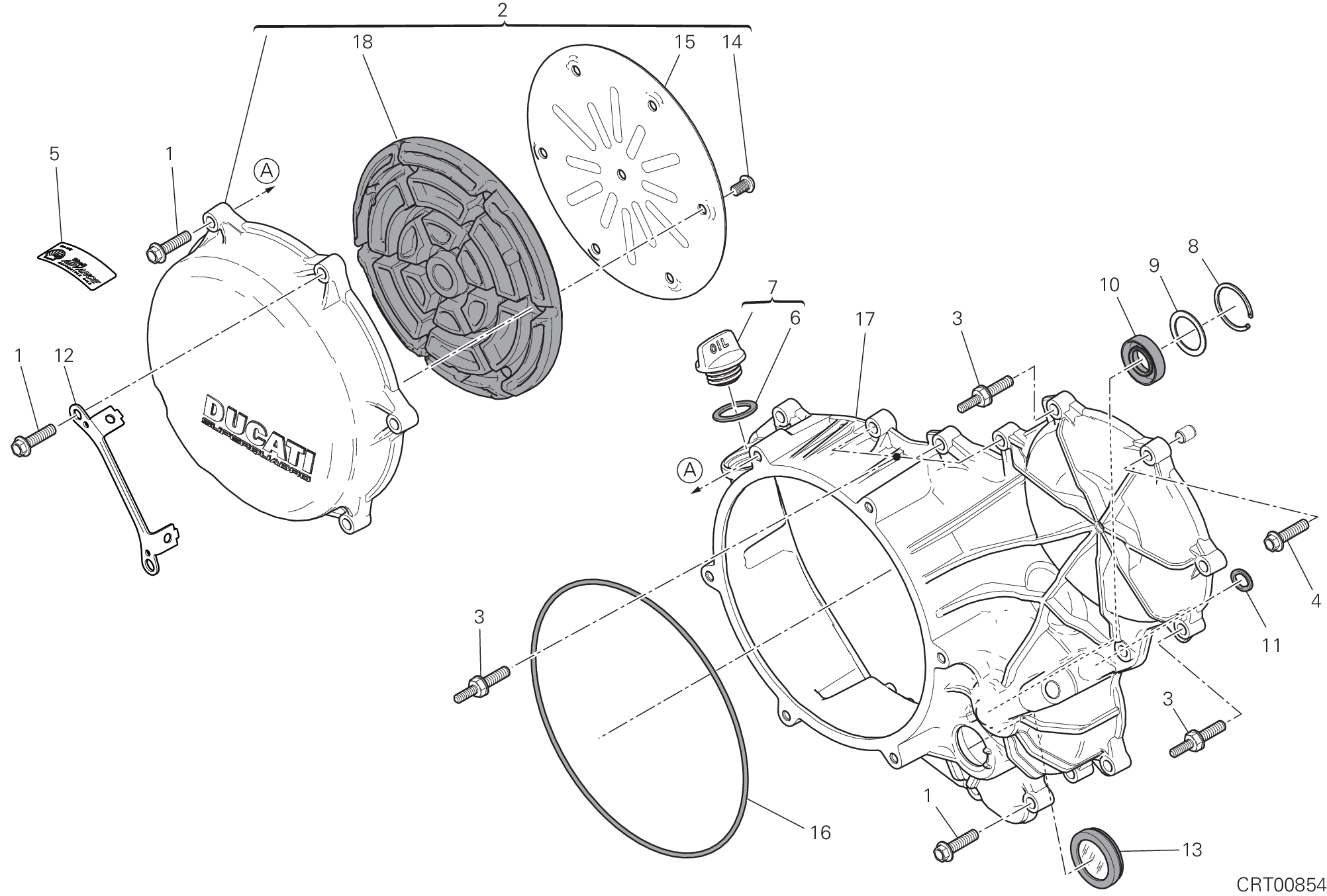 04A COUVERCLE EMBRAYAGE POUR SUPERBIKE PANIGALE V2 TROY BAYLISS 2024