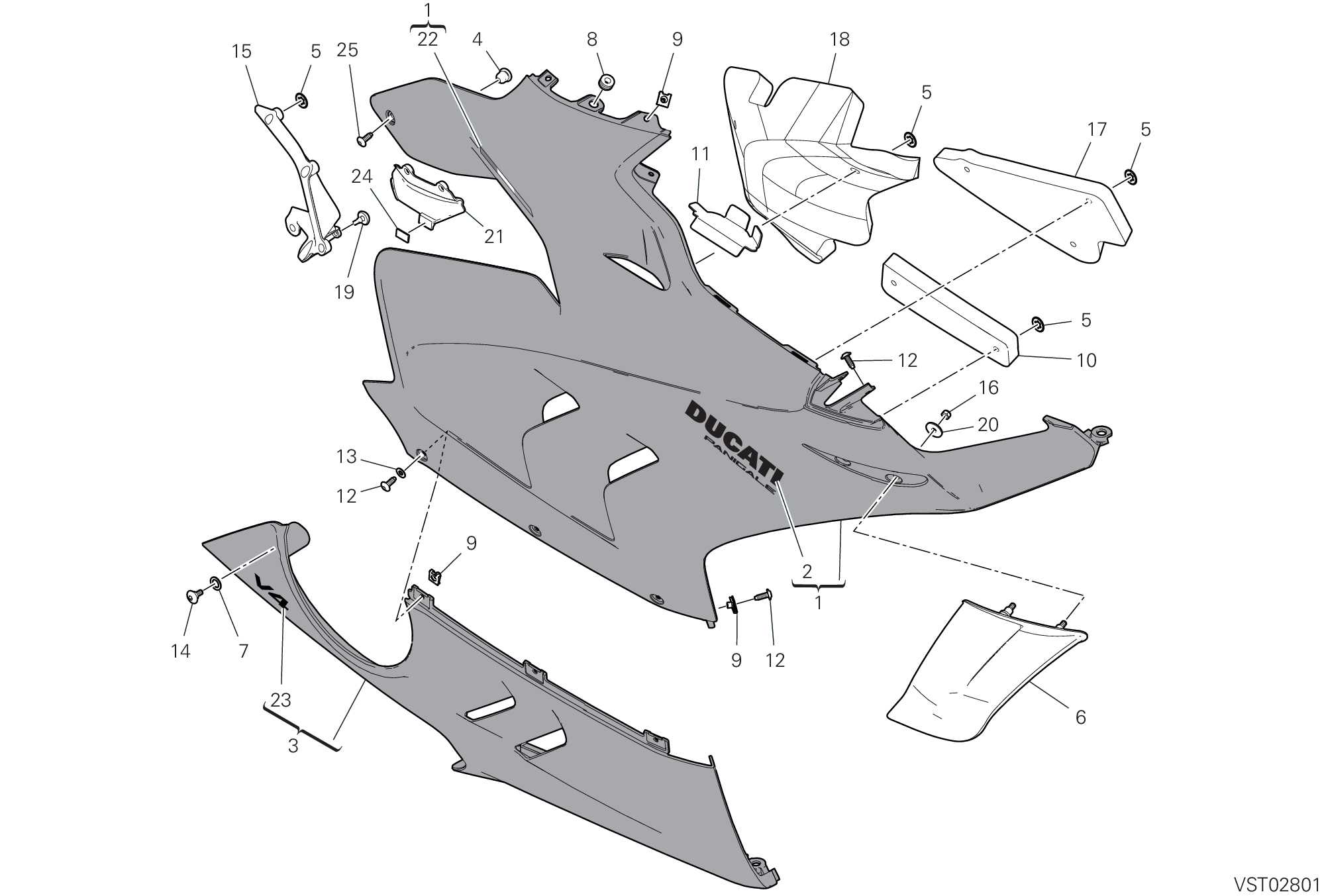 37B CARENE DROITE POUR SUPERBIKE PANIGALE V4 2024