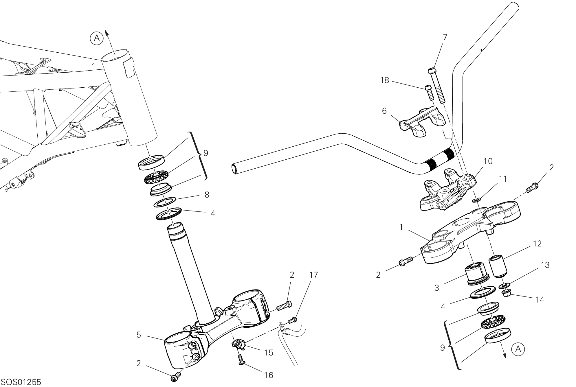 18A ENSEMBLE DIRECTION POUR SCRAMBLER ICON 2G 2023