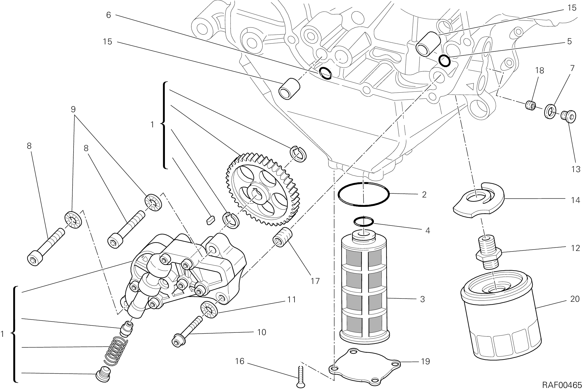 009 POMPE A HUILE FILTRE POUR MULTISTRADA 1200 2012