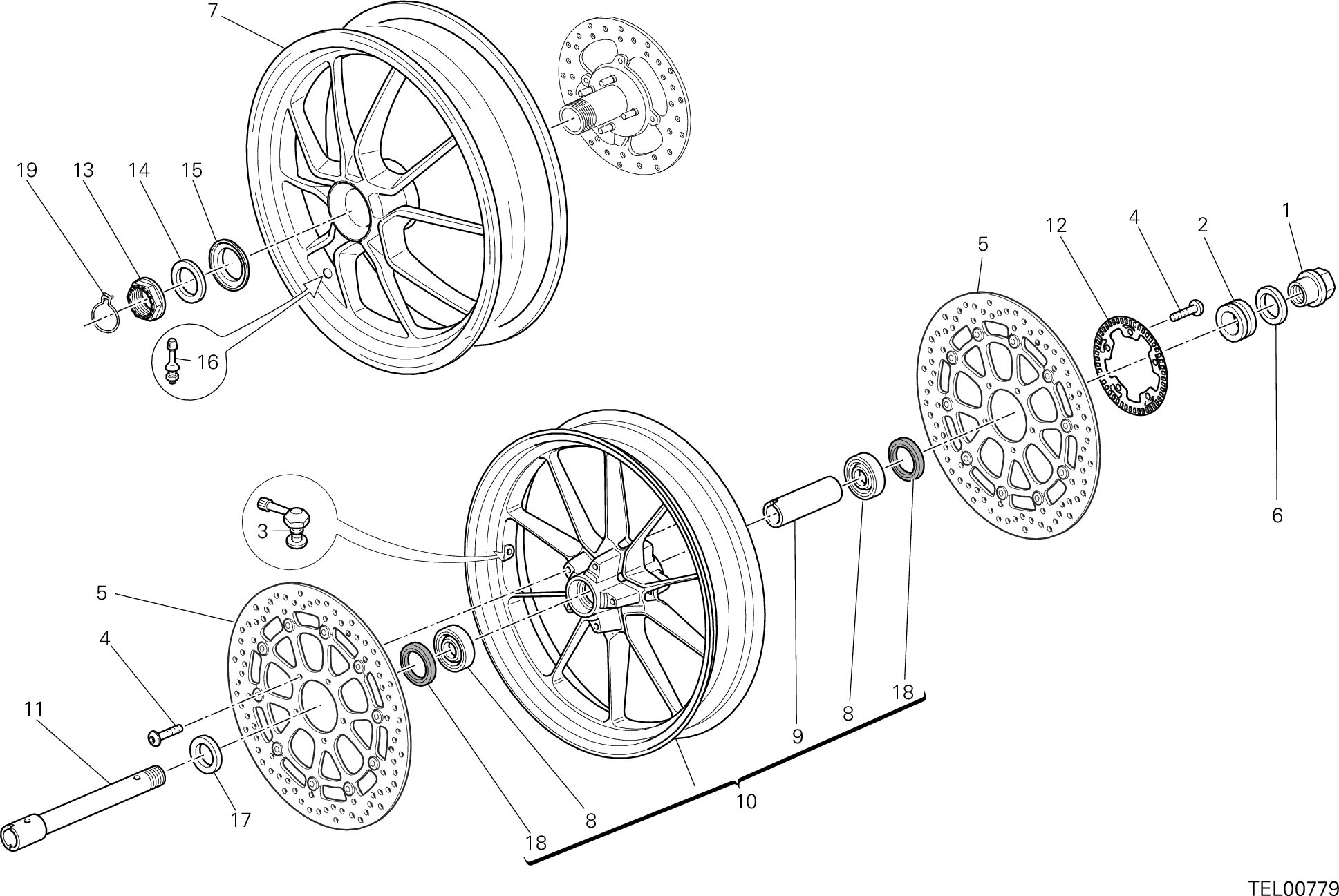 026 RUOTA ANTERIORE E POSTERIORE POUR HYPERMOTARD 939 2018