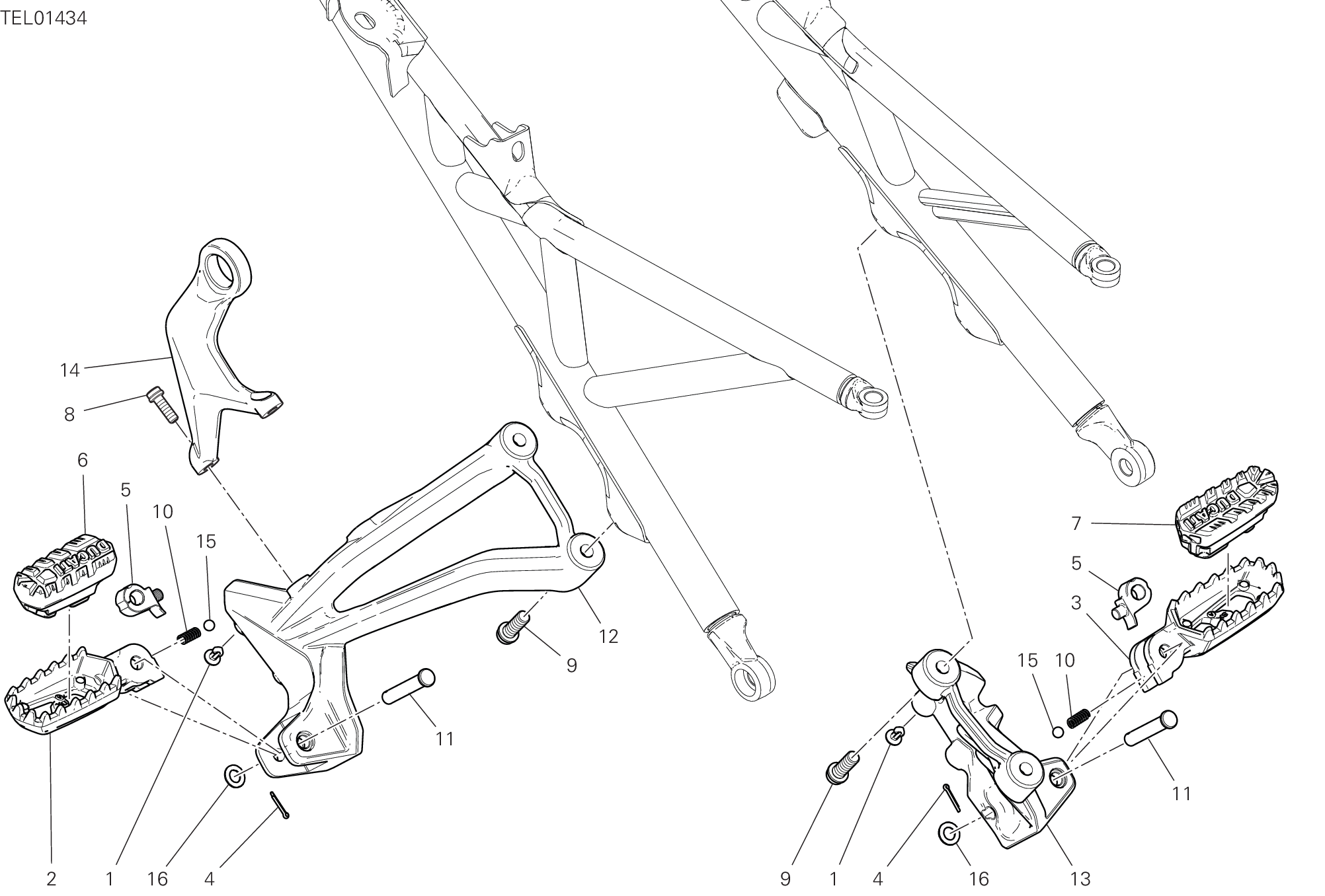 26C REPOSE PIEDS ARRIERE POUR MULTISTRADA V4 2021