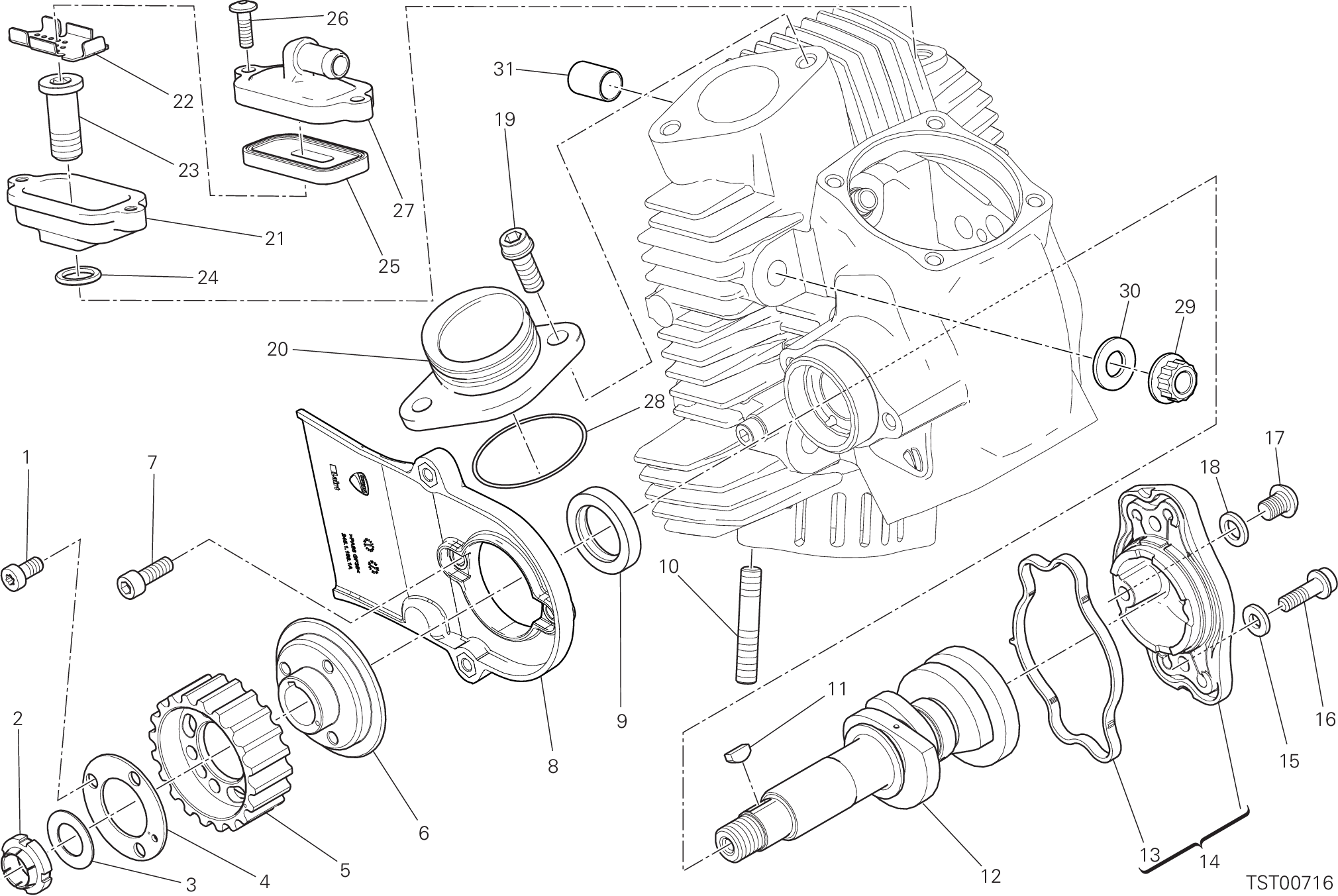 11B CULASSE HORIZONTALE DISTRIBUTION POUR SCRAMBLER FULL THROTTLE 2G 2023