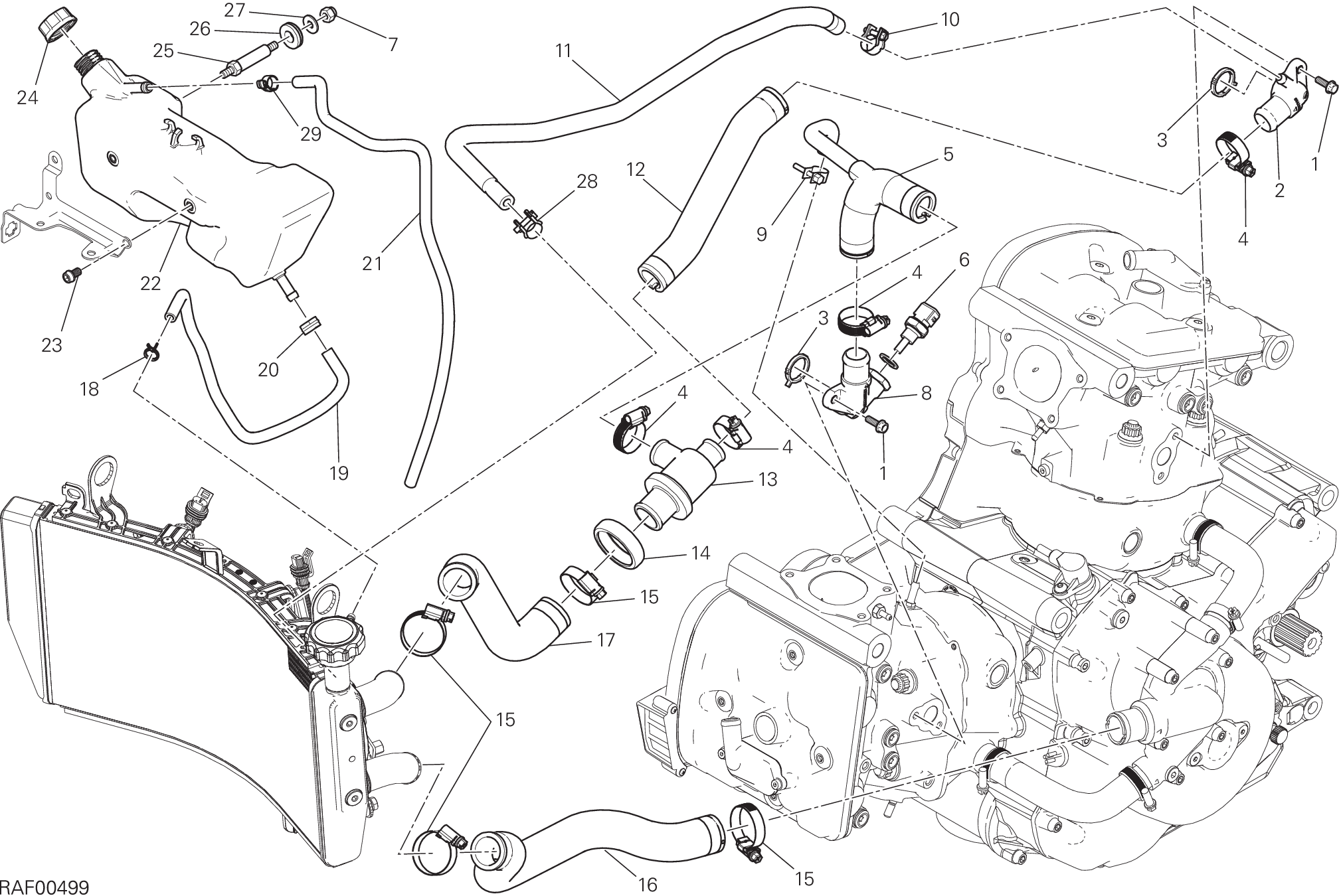 031 CIRCUITO DI RAFFREDDAMENTO POUR MONSTER 821 2015