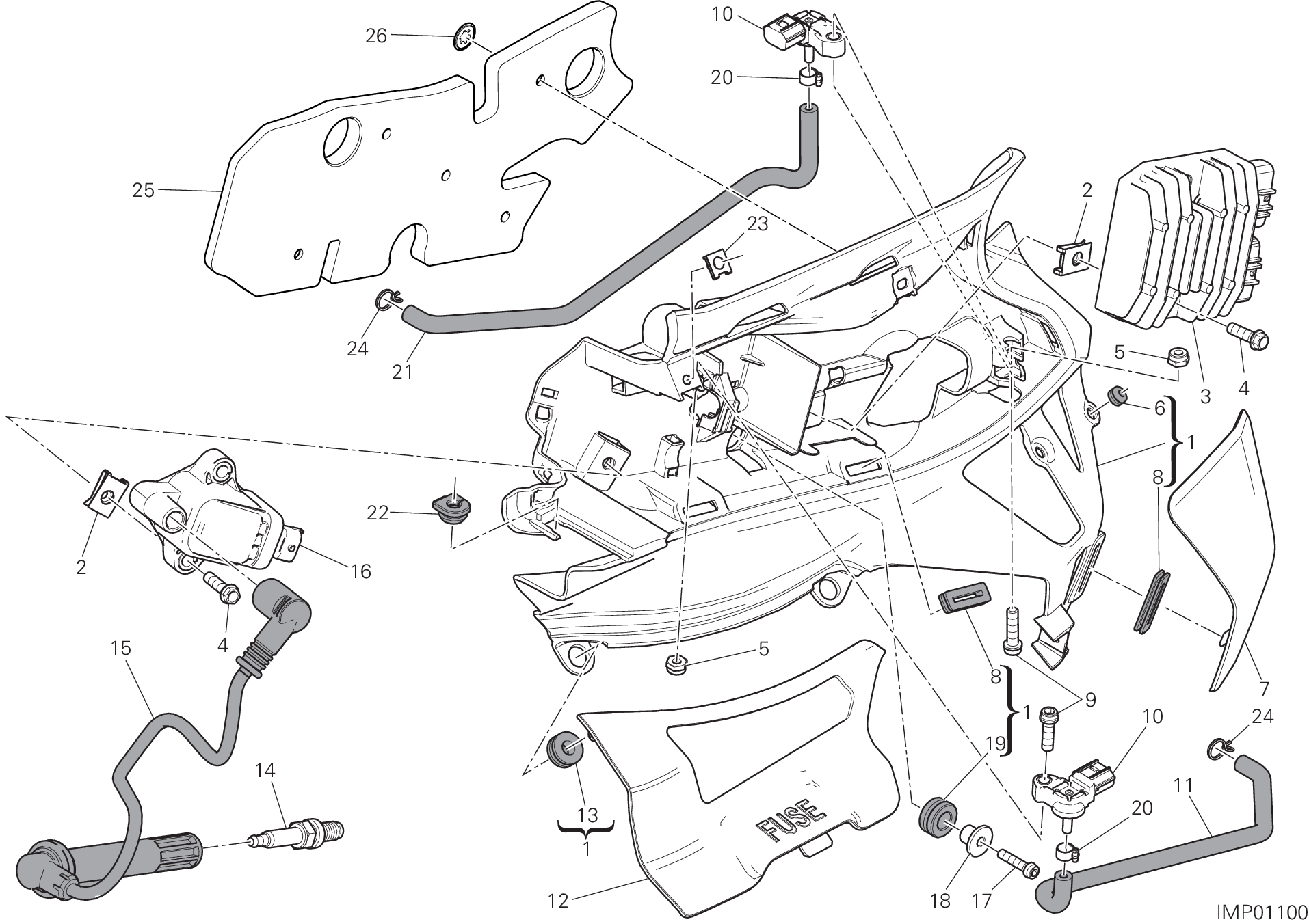 018 IMPIANTO ELETTRICO SINISTRO POUR SUPERBIKE 959 PANIGALE CORSE 2018