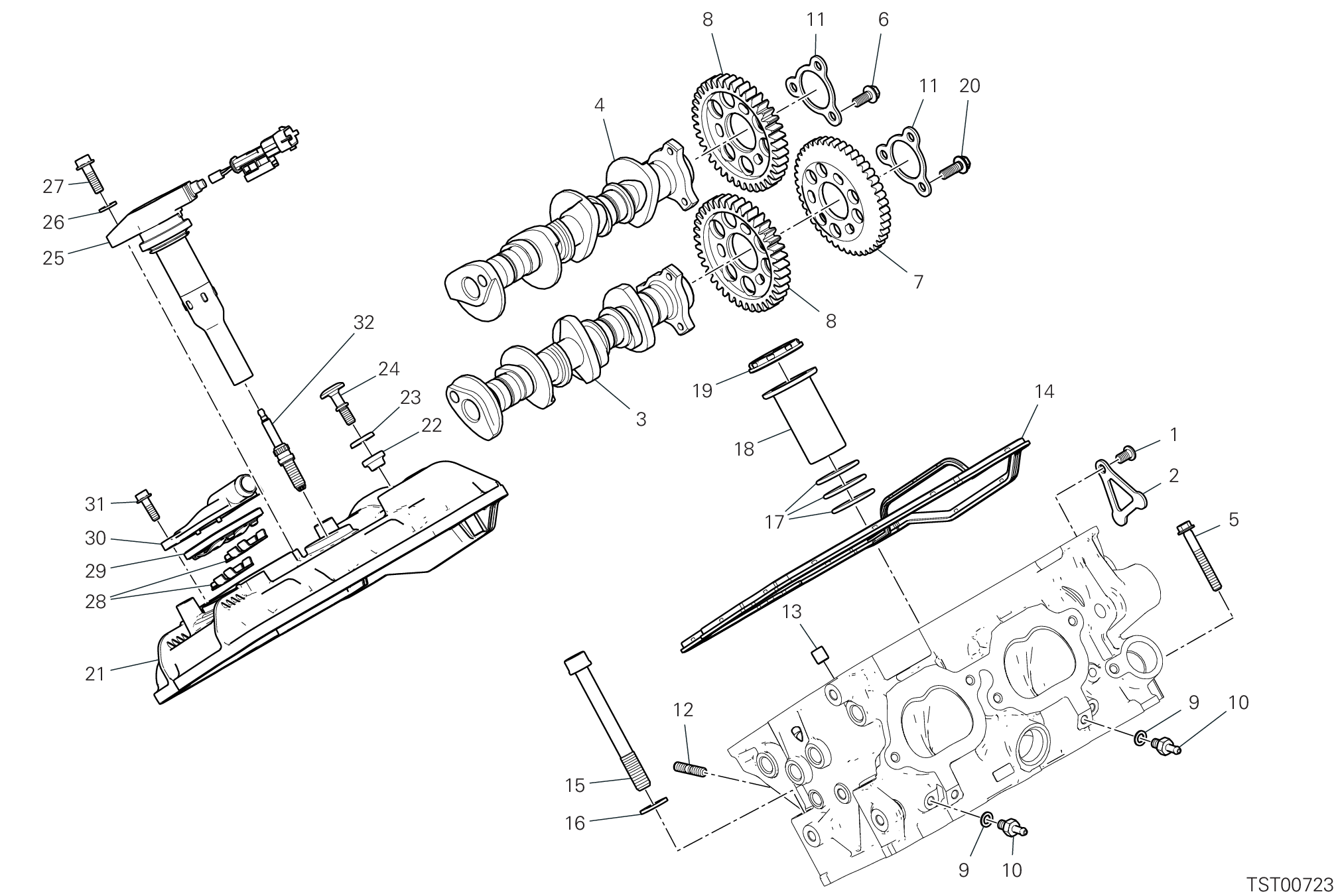 12B CULASSE ARRIERE  DISTRIBUTION POUR MULTISTRADA V4 RS 2024