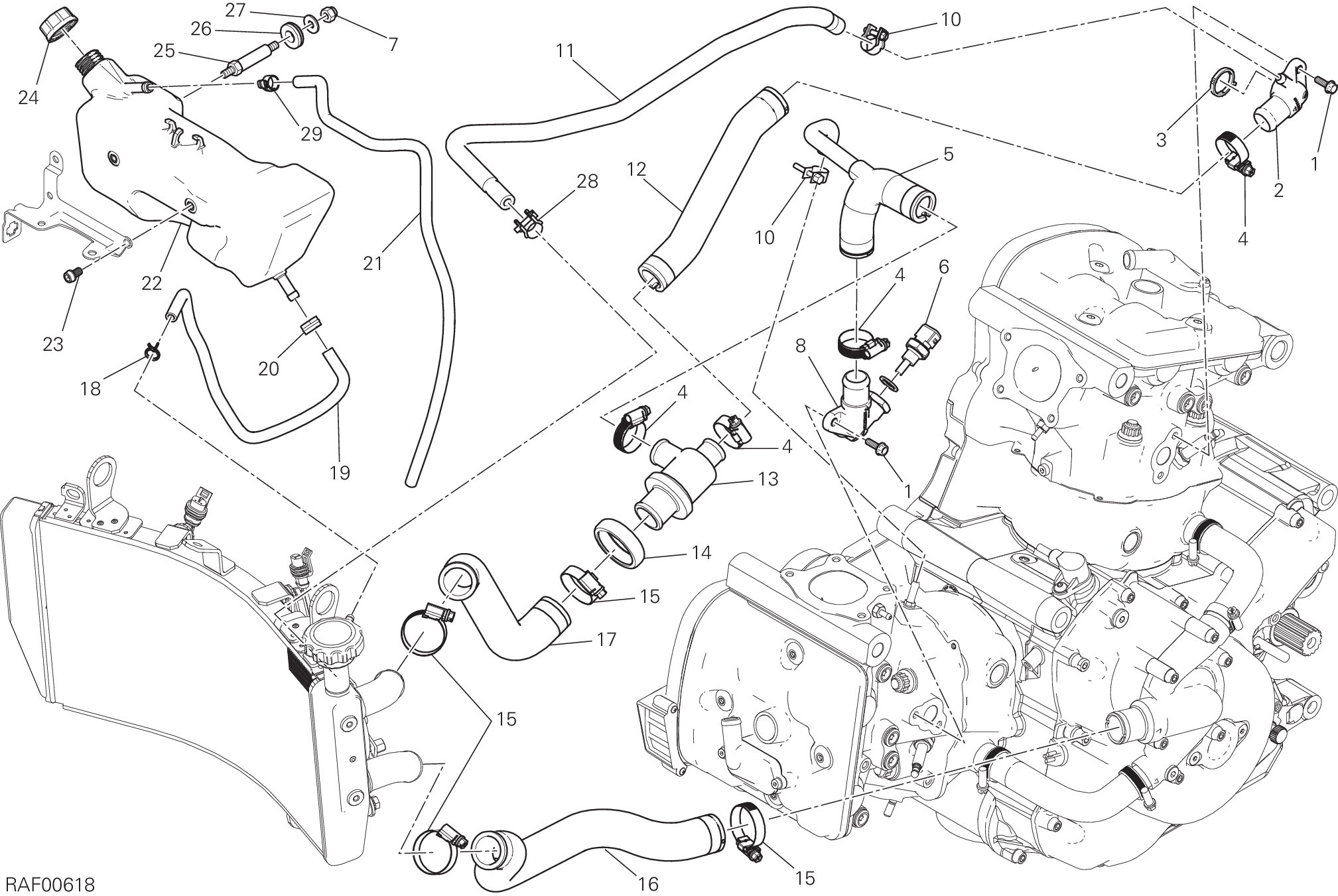 031 CIRCUITO DI RAFFREDDAMENTO POUR MONSTER 821 2019