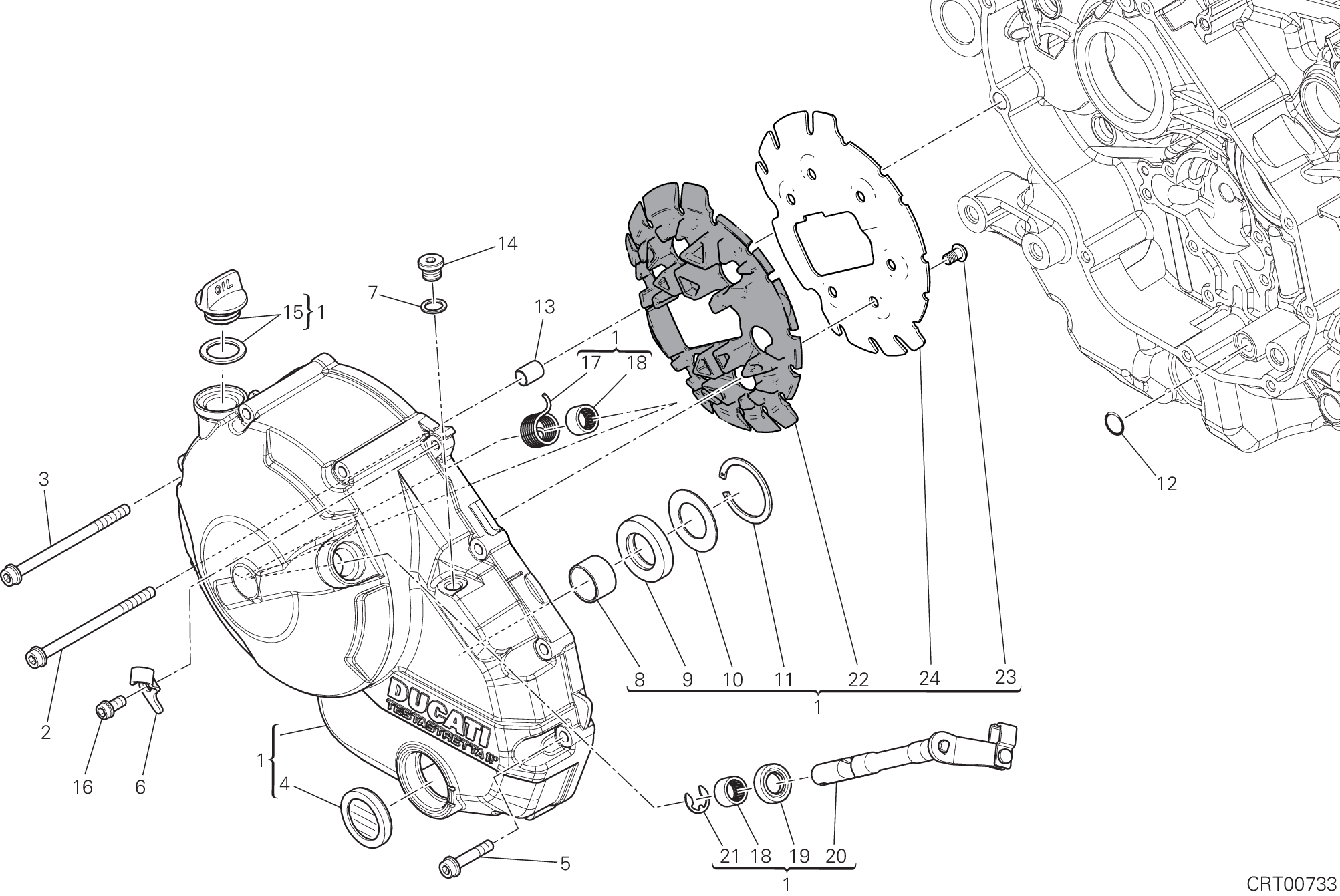 005 COUVERCLE EMBRAYAGE POUR MONSTER 821 2018