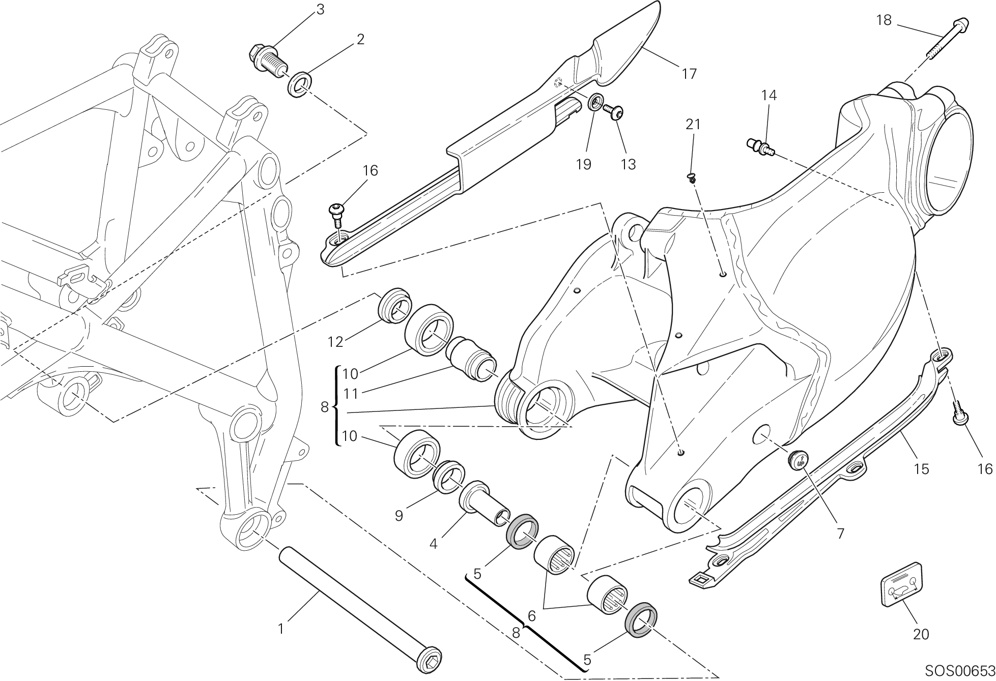 28A BRAS OSCILLANT POUR SUPERBIKE 848 EVO 2012