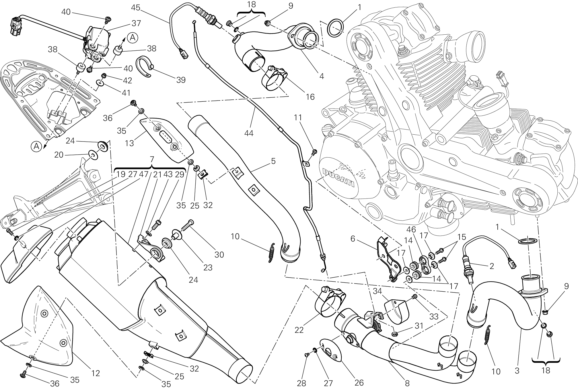 020 ECHAPPEMENT POUR MONSTER 1100 EVO ABS 2013