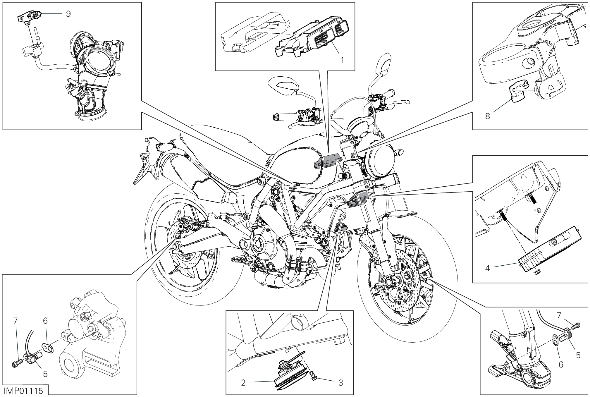 13D DISOISITIF ELECTRIQUES POUR SCRAMBLER 1100 2019