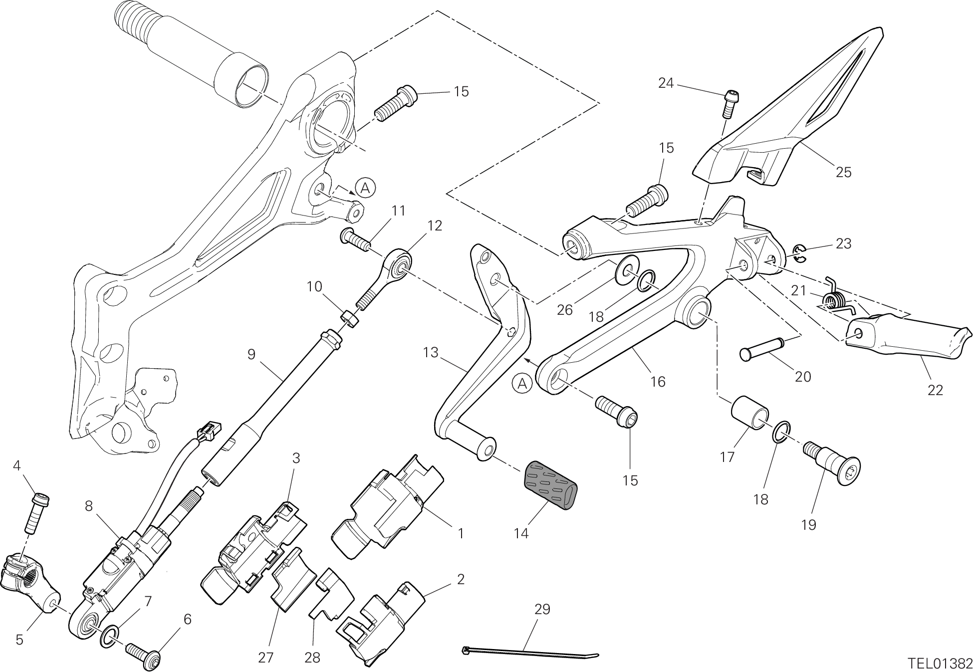 26A REPOSE PIED GAUCHE POUR SUPERBIKE SUPERLEGGERA V4 2020