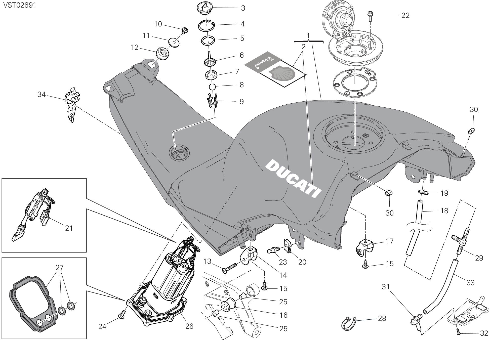 30A RSERVOIR POUR SUPERBIKE PANIGALE V4 2022 WORLD CHAMPION MOTOGP REPLICA 63 2024