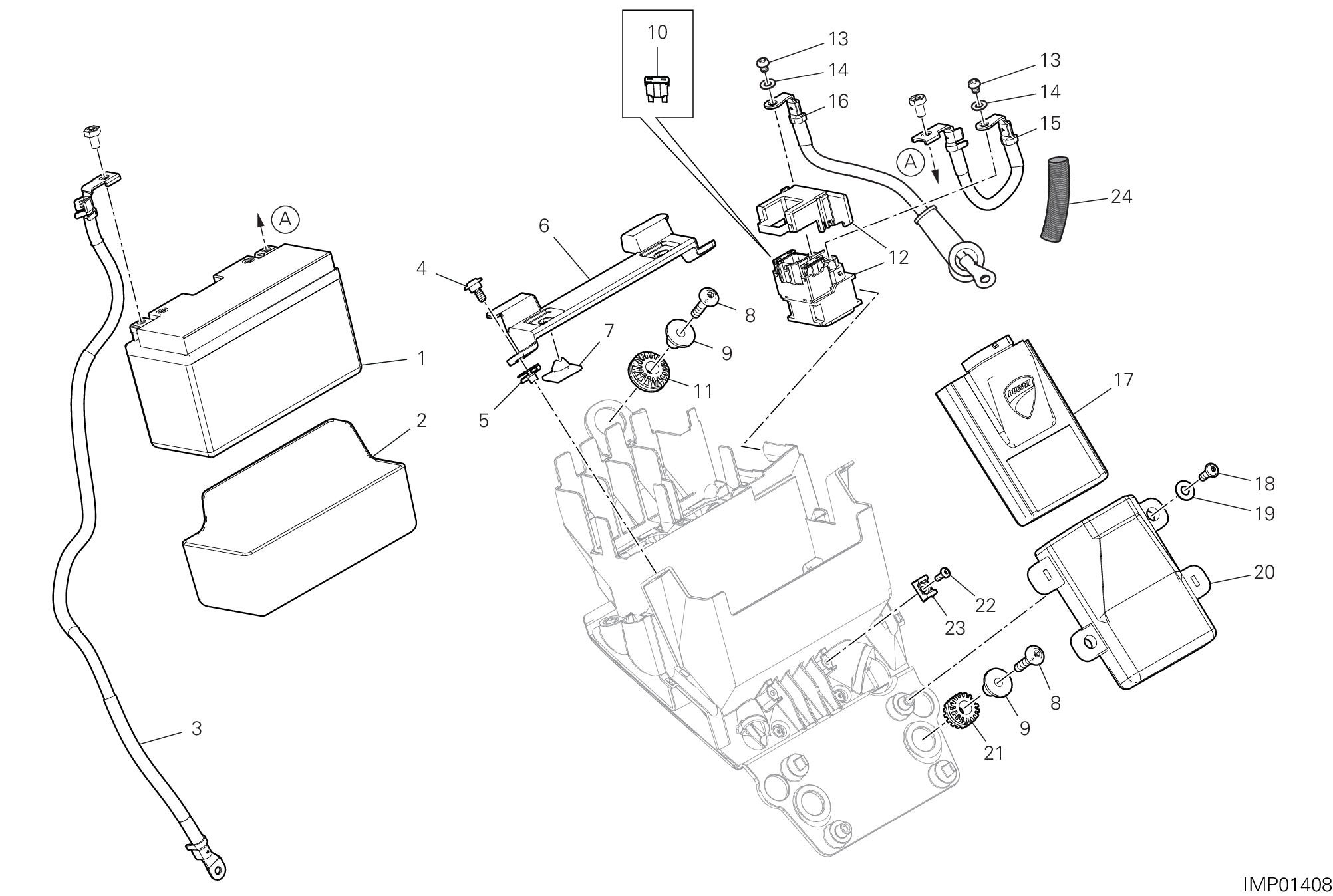 12B SUPPORT BATTERIE POUR MONSTER 2024